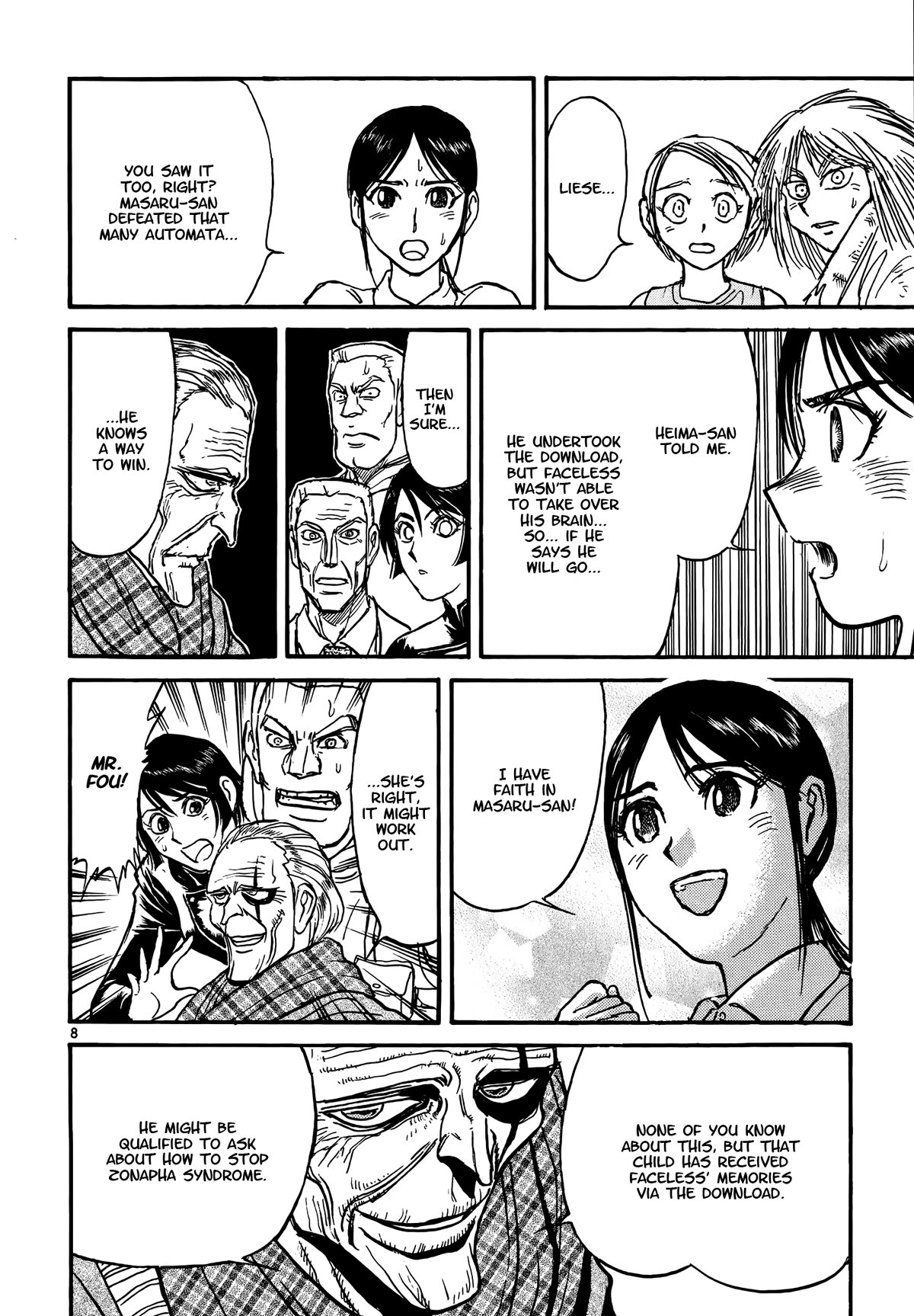 Karakuri Circus Chapter 418 page 8 - Chapter 418: Deus Ex Machina - Act 85 - Go, Katou. I'll Fly in Your Stead