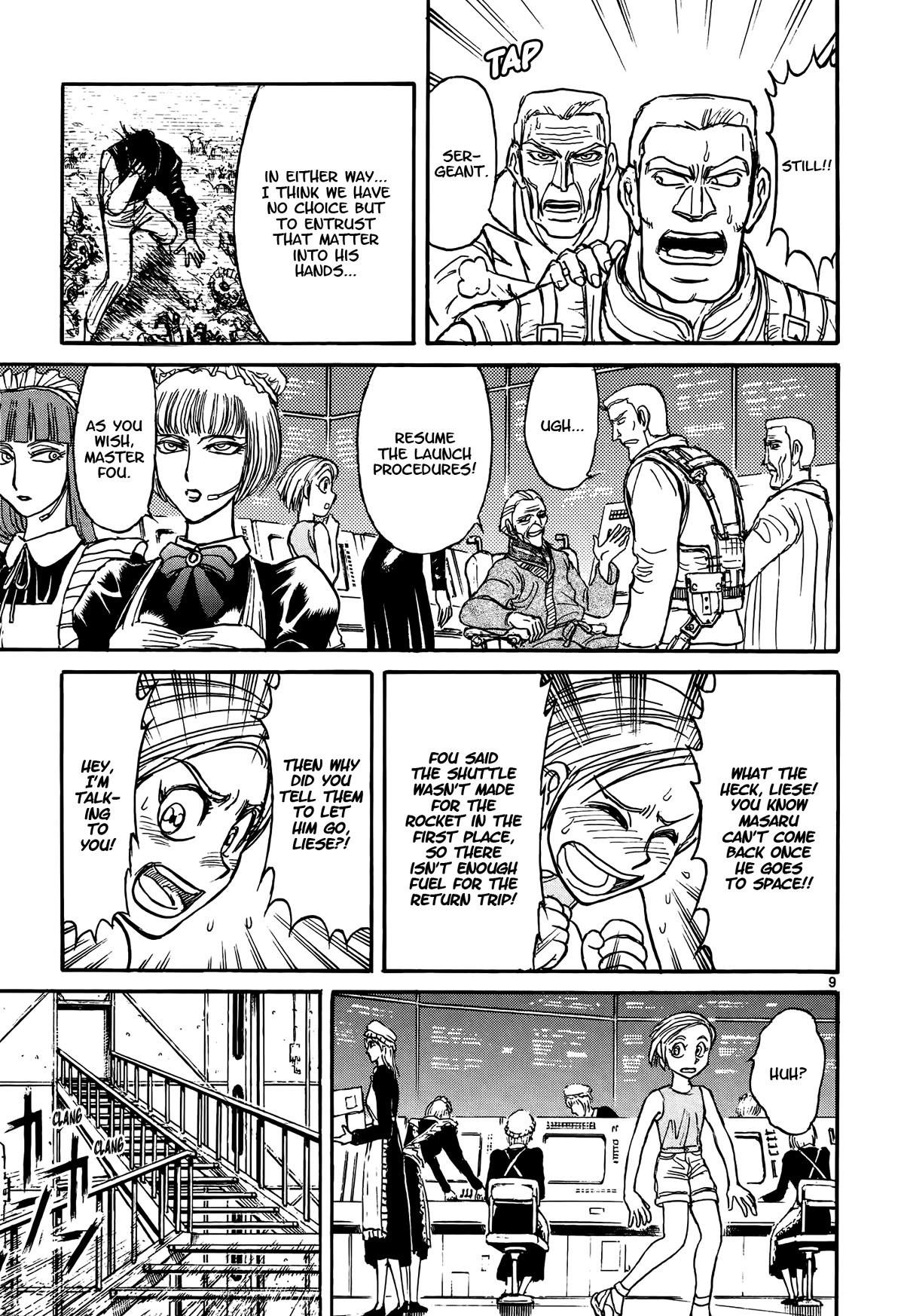 Karakuri Circus Chapter 418 page 9 - Chapter 418: Deus Ex Machina - Act 85 - Go, Katou. I'll Fly in Your Stead