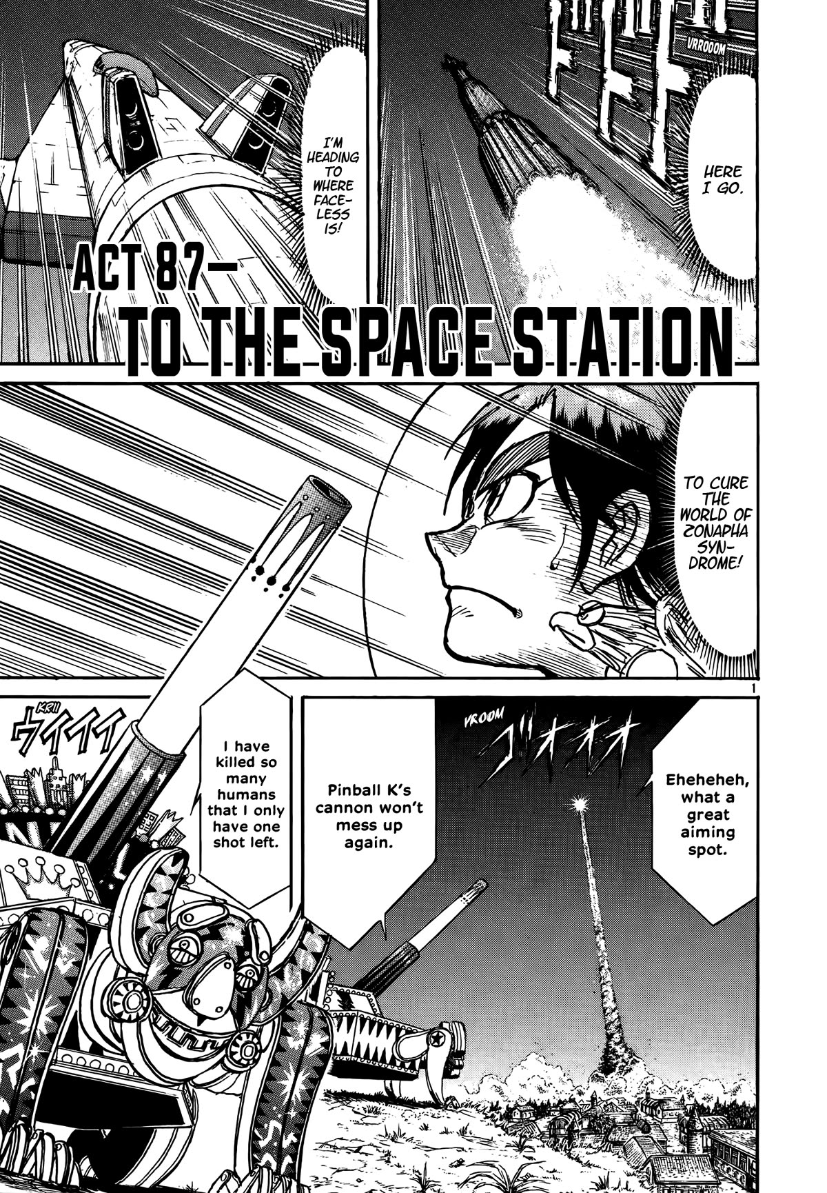Karakuri Circus Chapter 420 page 1 - Chapter 420: Deus Ex Machina - Act 87 - To the Space Station
