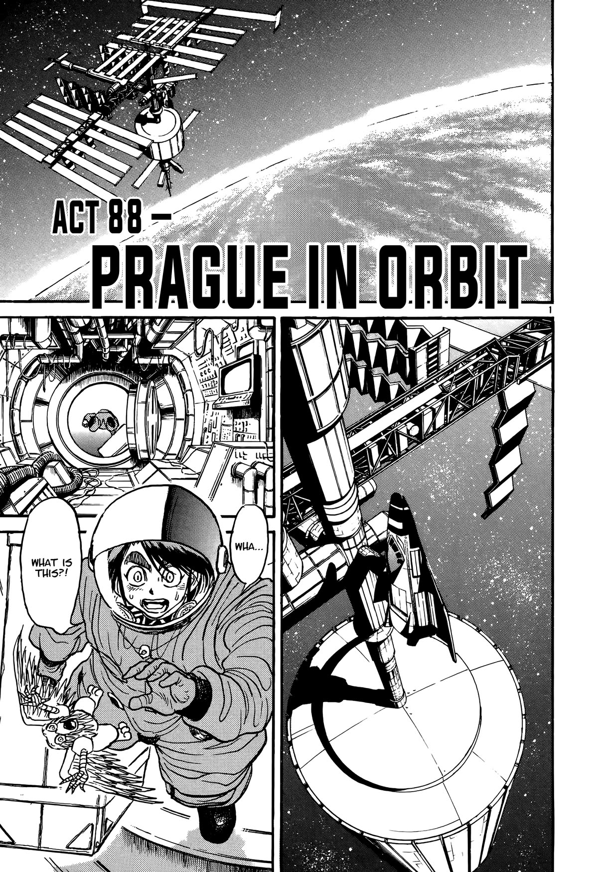 Karakuri Circus Chapter 421 page 1 - Chapter 421: Deus Ex Machina - Act 88 - Prague in Orbit