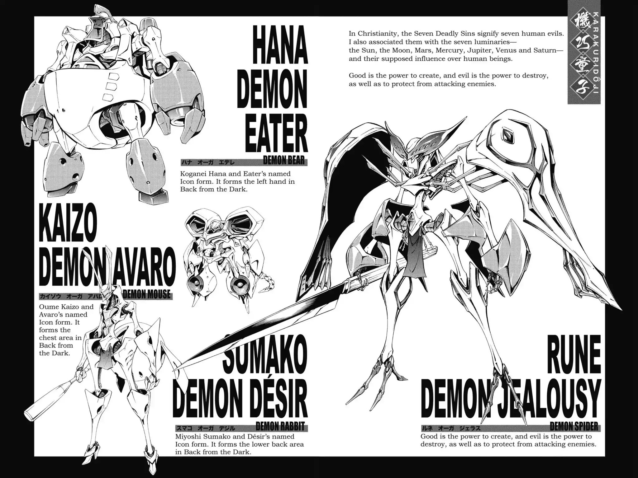Karakuridouji Ultimo Chapter 51.5 page 8 - Chapter 51.5: Vol.12 BONUS MATERIAL: Karakuri Illustrated Profiles