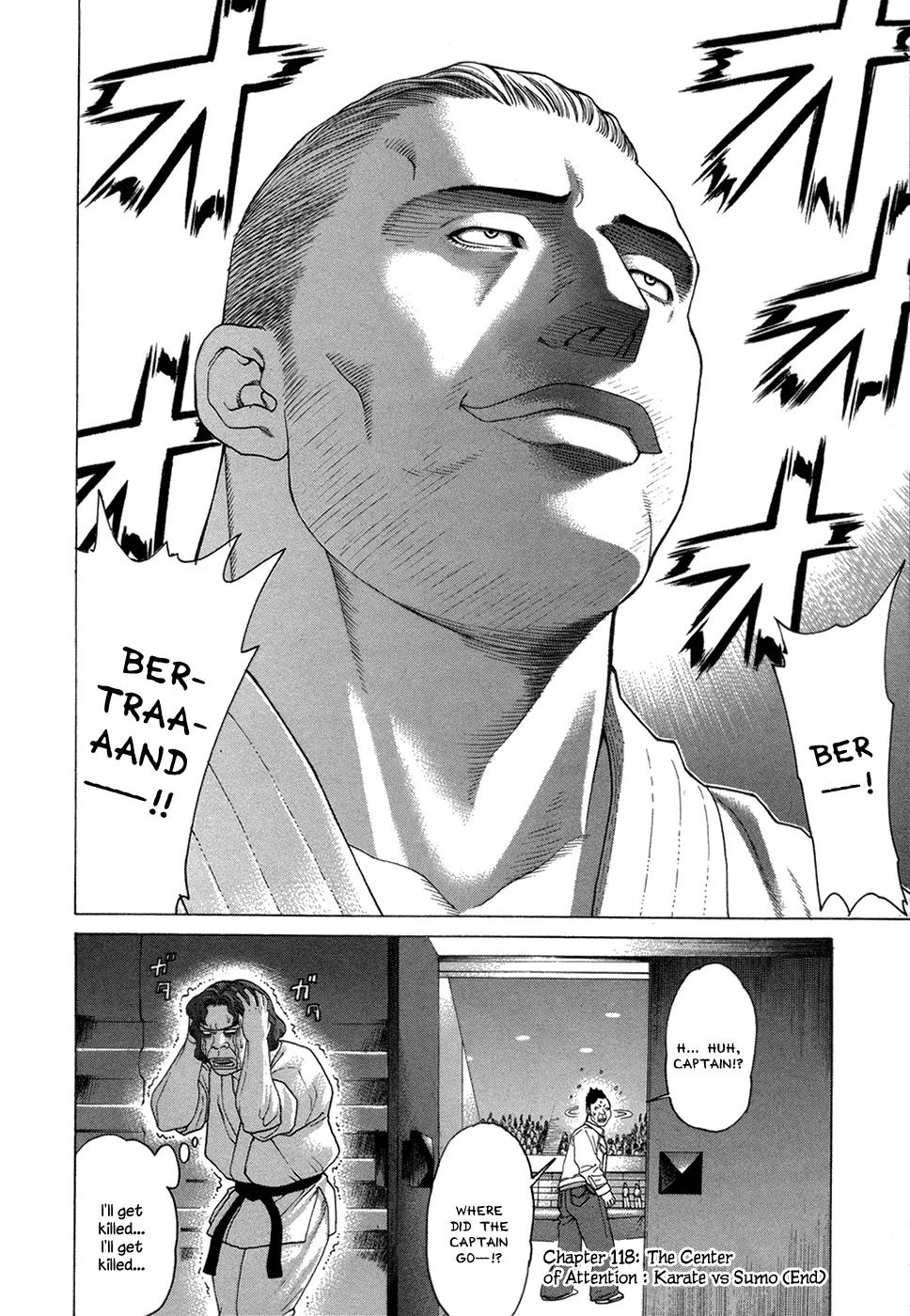 Karate Shoukoushi Kohinata Minoru Chapter 118 page 18 - Chapter 118: The Center of Attention : Karate vs Sumo