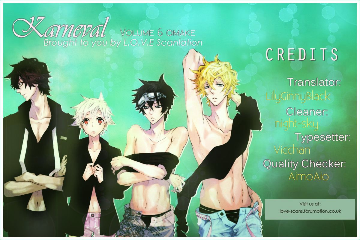 Karneval Chapter 36.6 page 1 - Chapter 36.6 : Omake (Extras)