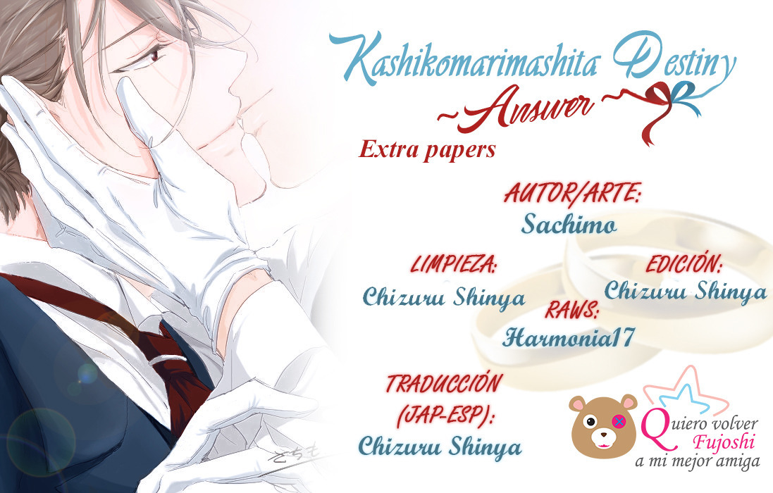 Kashikomarimashita, Destiny Chapter 12.6 page 1 - Extra Papers