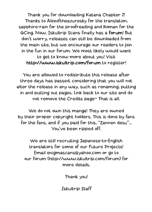 Katana Chapter 2 page 2 - Chapter 2