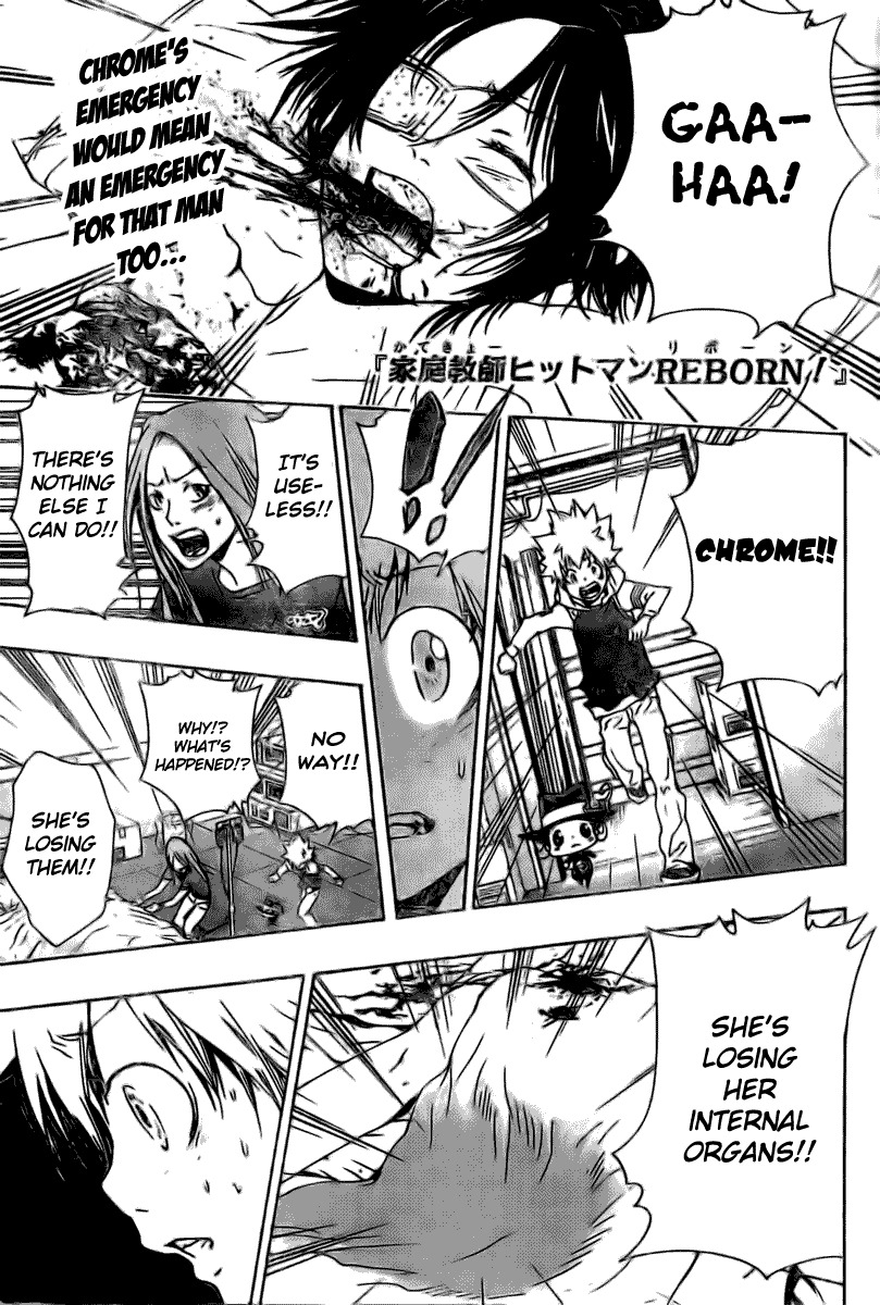 Kateikyoushi Hitman Reborn! Chapter 169 page 1 - Chapter 169: Rokudou Mukuro vs. Byakuran