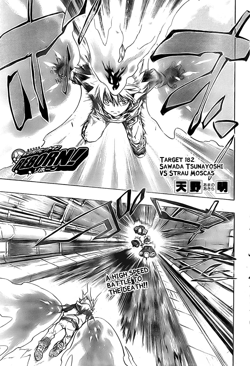 Kateikyoushi Hitman Reborn! Chapter 182 page 1 - Chapter 182: Sawada Tsunayoshi vs. Strau Moscas