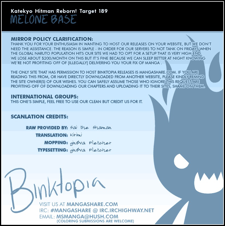 Kateikyoushi Hitman Reborn! Chapter 189 page 17 - Chapter 189: Melone Base