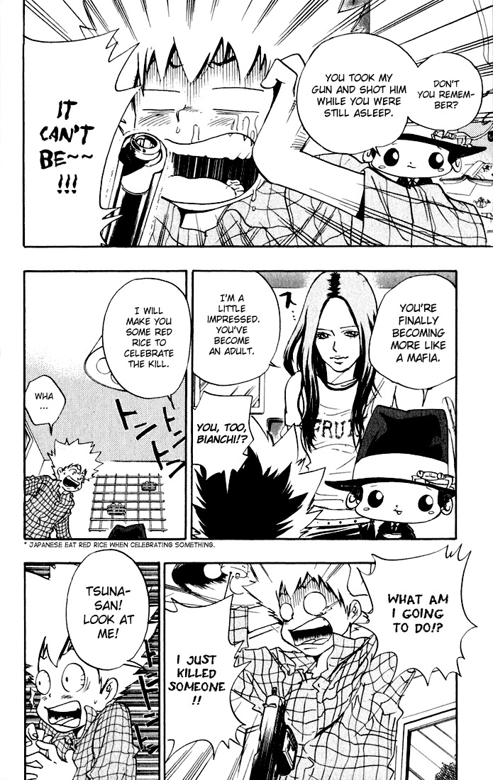 Kateikyoushi Hitman Reborn! Chapter 19 page 6 - Chapter 19: First Time Killing