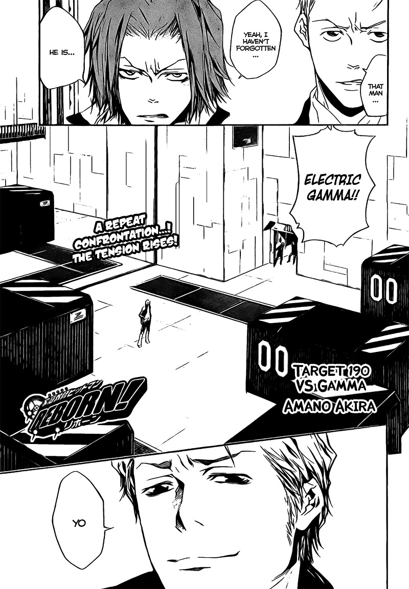 Kateikyoushi Hitman Reborn! Chapter 190 page 1 - Chapter 190: Vs. Gamma