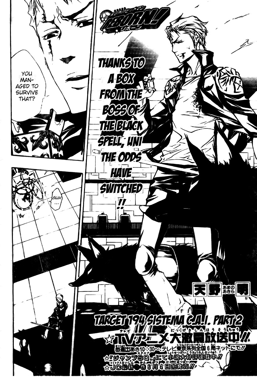 Kateikyoushi Hitman Reborn! Chapter 194 page 3 - Chapter 194: Sistema C.A.I. 2