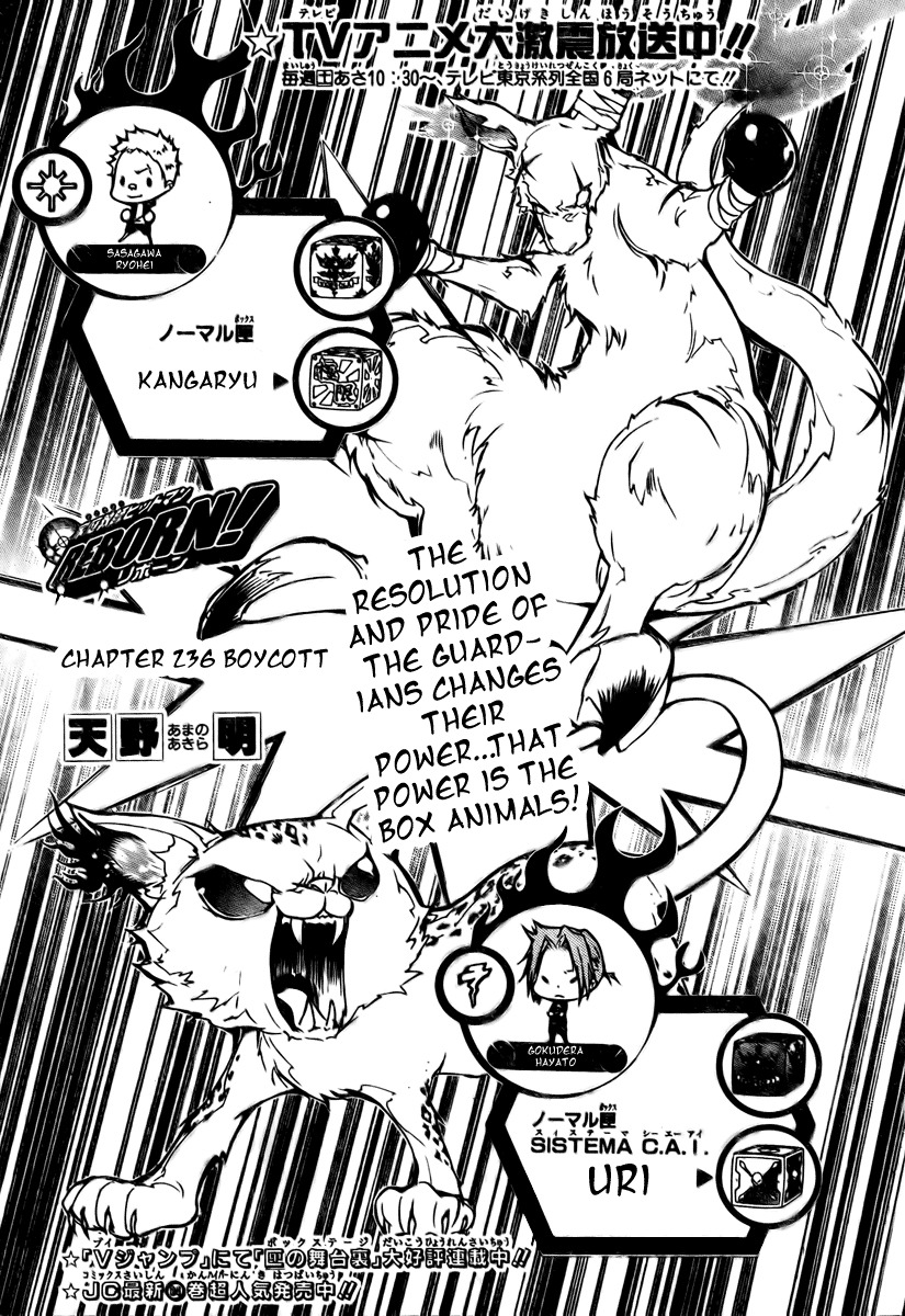 Kateikyoushi Hitman Reborn! Chapter 236 page 1 - Chapter 236: Boycott