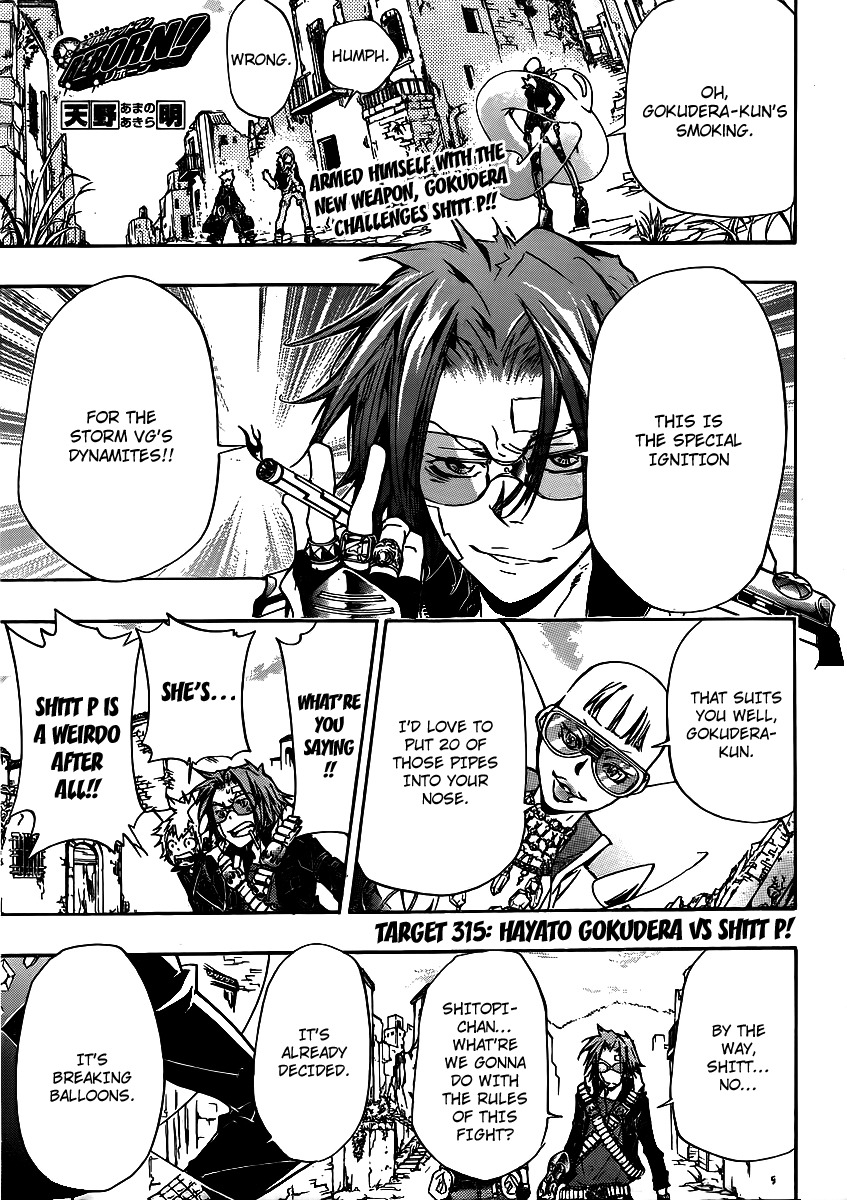 Kateikyoushi Hitman Reborn! Chapter 315 page 1 - Chapter 315: Hayato Gokudera vs. Shitt P!