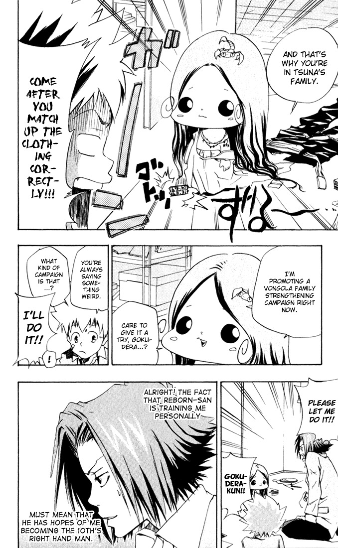 Kateikyoushi Hitman Reborn! Chapter 32 page 6 - Chapter 32: Gokudera Training Program
