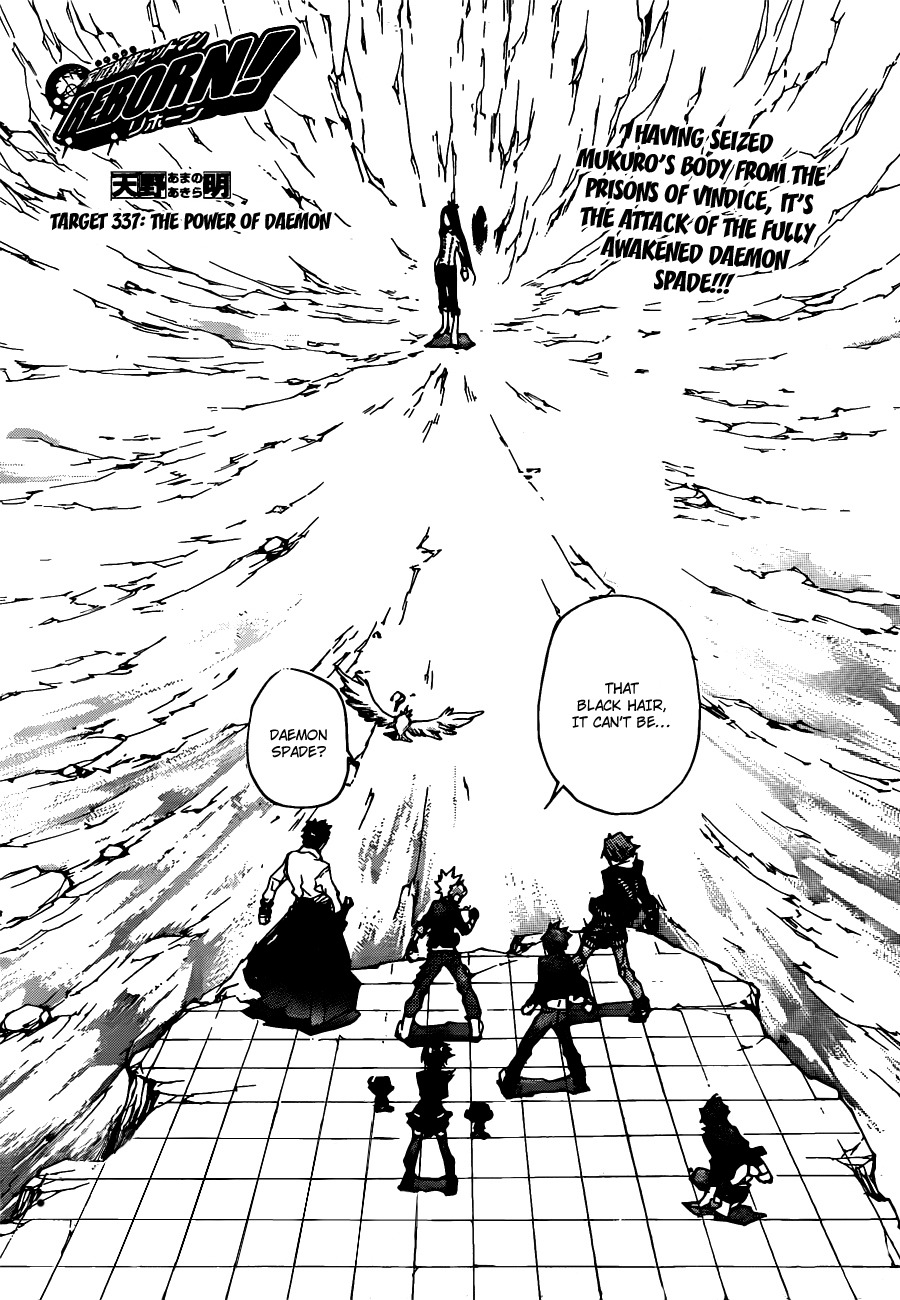 Kateikyoushi Hitman Reborn! Chapter 337 page 1 - Chapter 337: The Power of Daemon