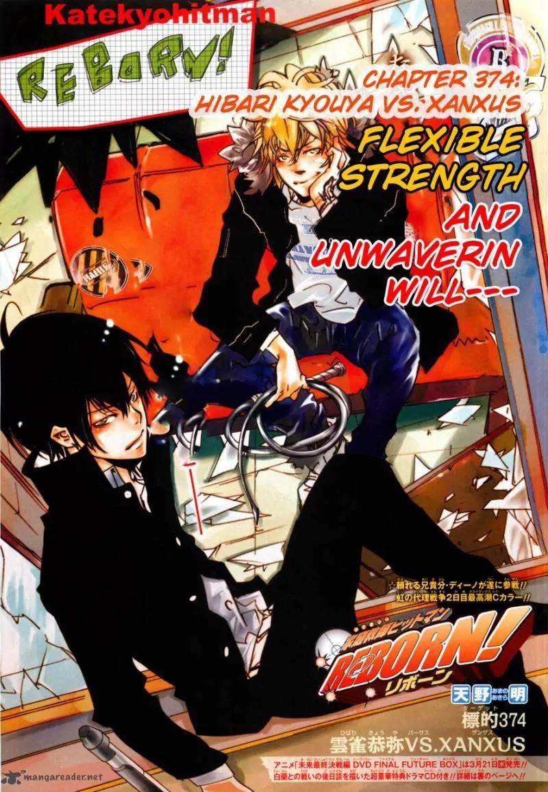 Kateikyoushi Hitman Reborn! Chapter 374 page 1 - Chapter 374: Hibari Kyoya vs. Xanxus