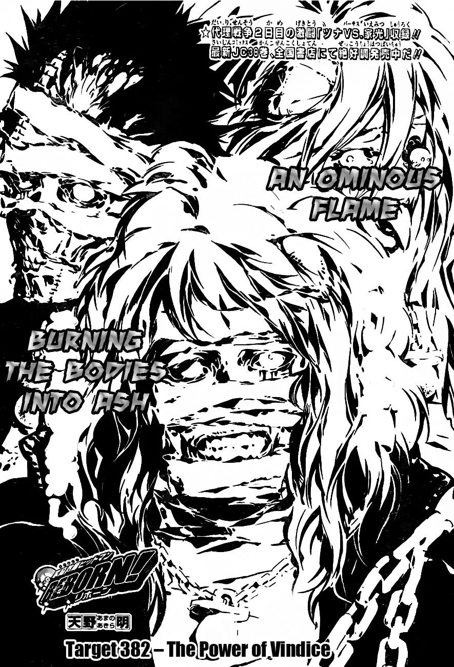 Kateikyoushi Hitman Reborn! Chapter 382 page 1 - Chapter 382: The Power of Vindice