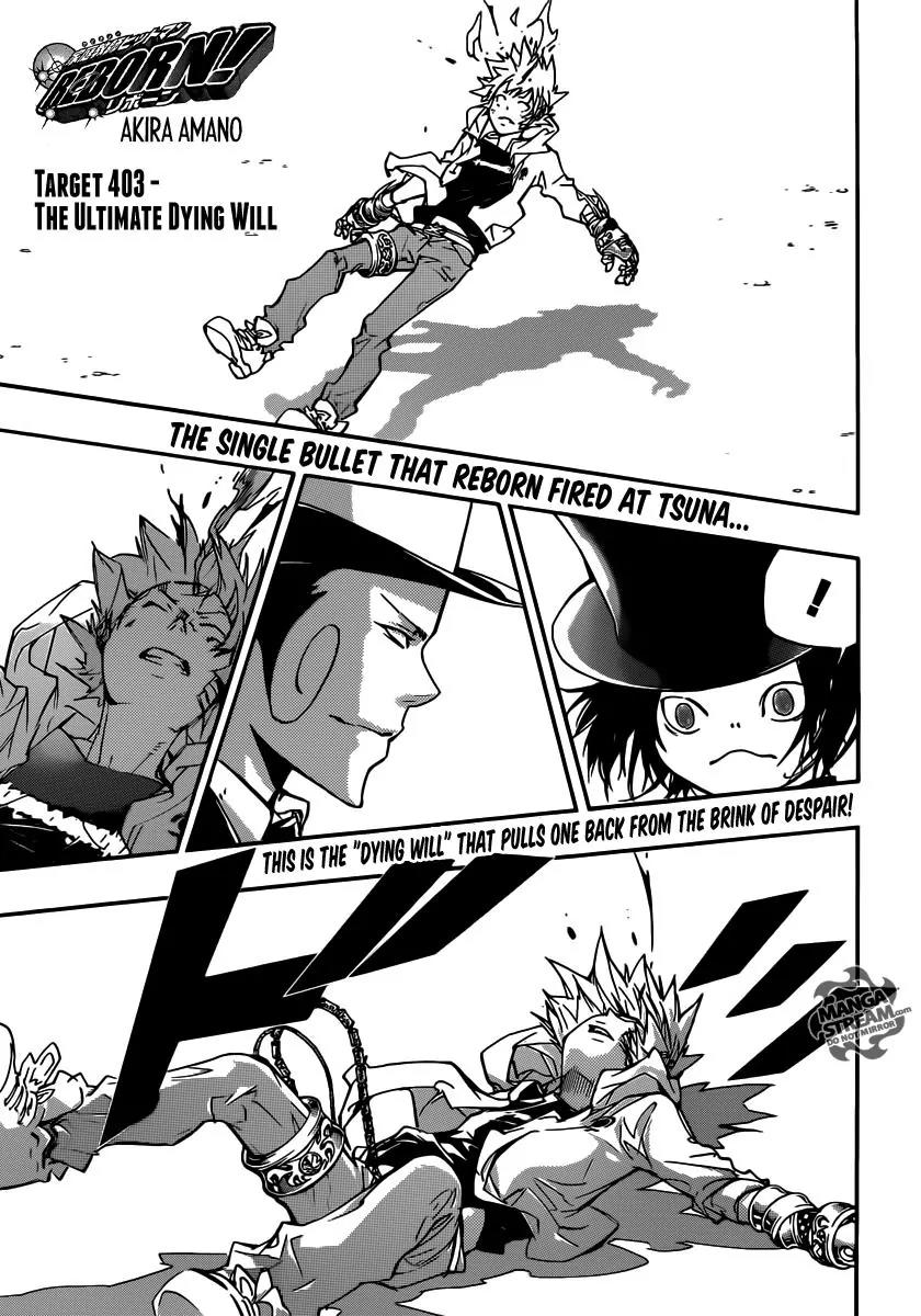 Kateikyoushi Hitman Reborn! Chapter 403 page 1 - Chapter 403: The Ultimate Dying Will