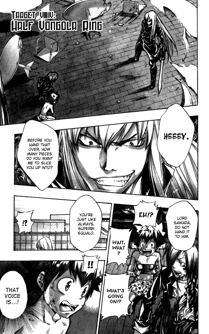 Kateikyoushi Hitman Reborn! Chapter 84 page 1 - Chapter 84: Half Vangola Rings