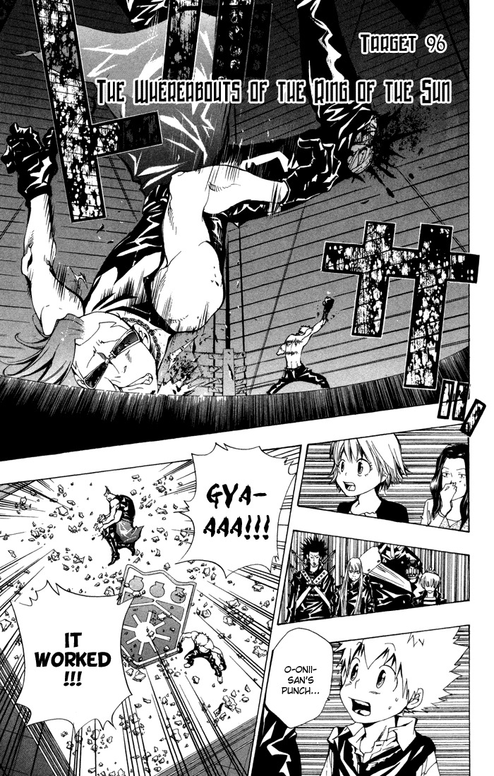 Kateikyoushi Hitman Reborn! Chapter 96 page 1 - Chapter 96: The Whereabouts of the Ring of the Sun