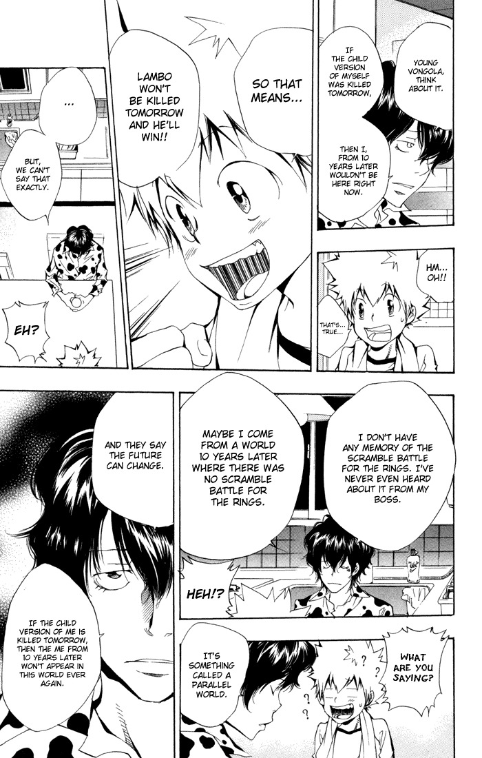 Kateikyoushi Hitman Reborn! Chapter 96 page 15 - Chapter 96: The Whereabouts of the Ring of the Sun