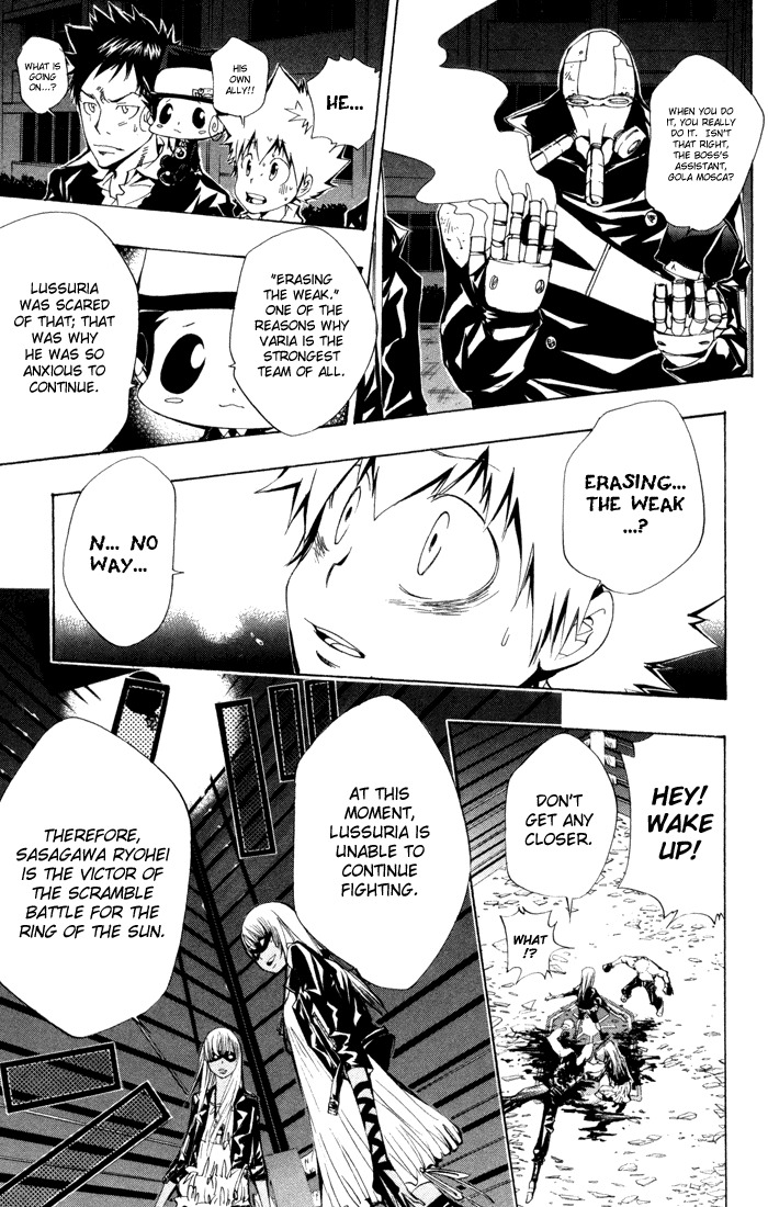 Kateikyoushi Hitman Reborn! Chapter 96 page 5 - Chapter 96: The Whereabouts of the Ring of the Sun