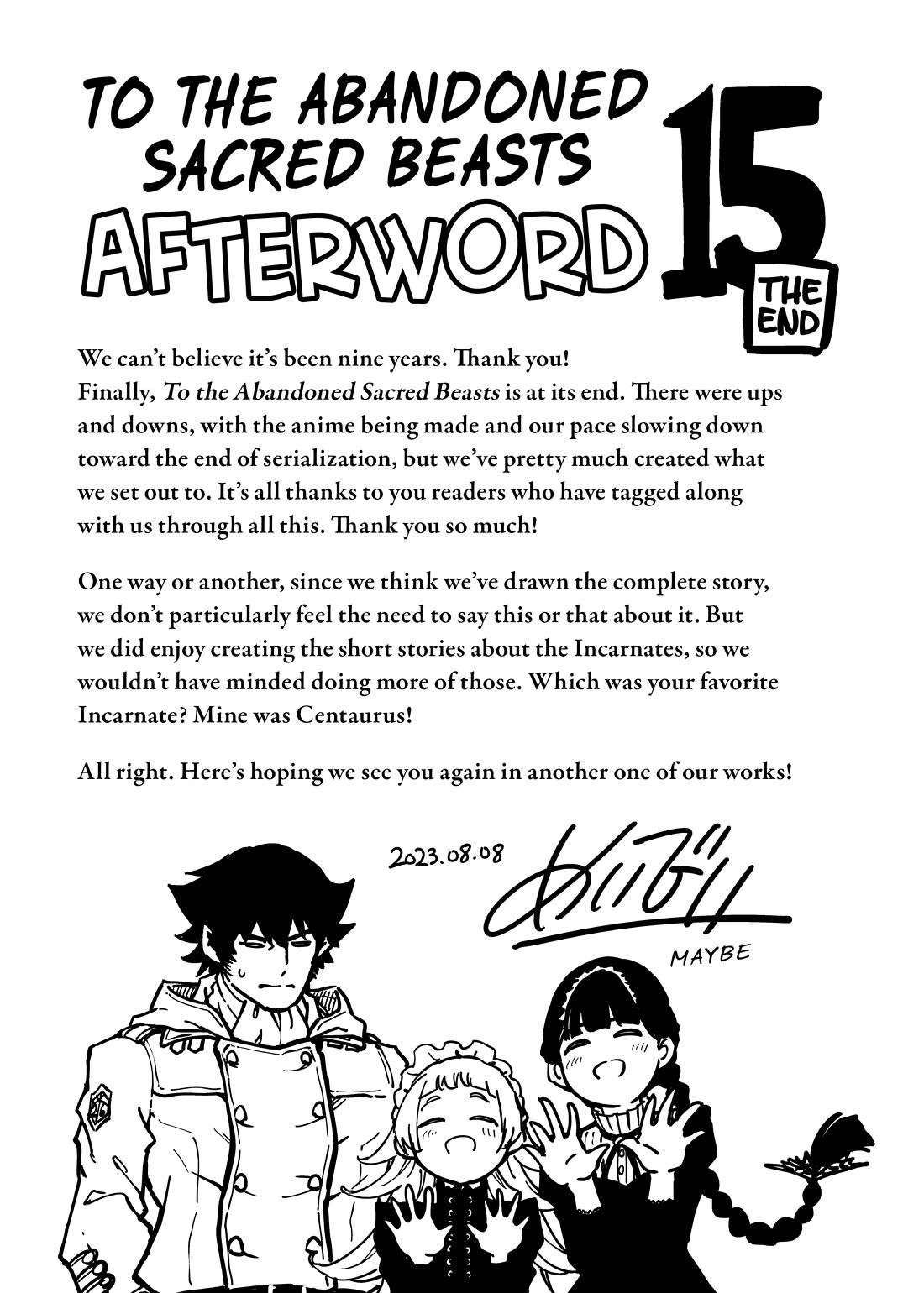 Katsute Kami Datta Kemonotachi e Chapter 87 page 40 - Chapter 87: To the Abandoned Sacred Beasts [END]