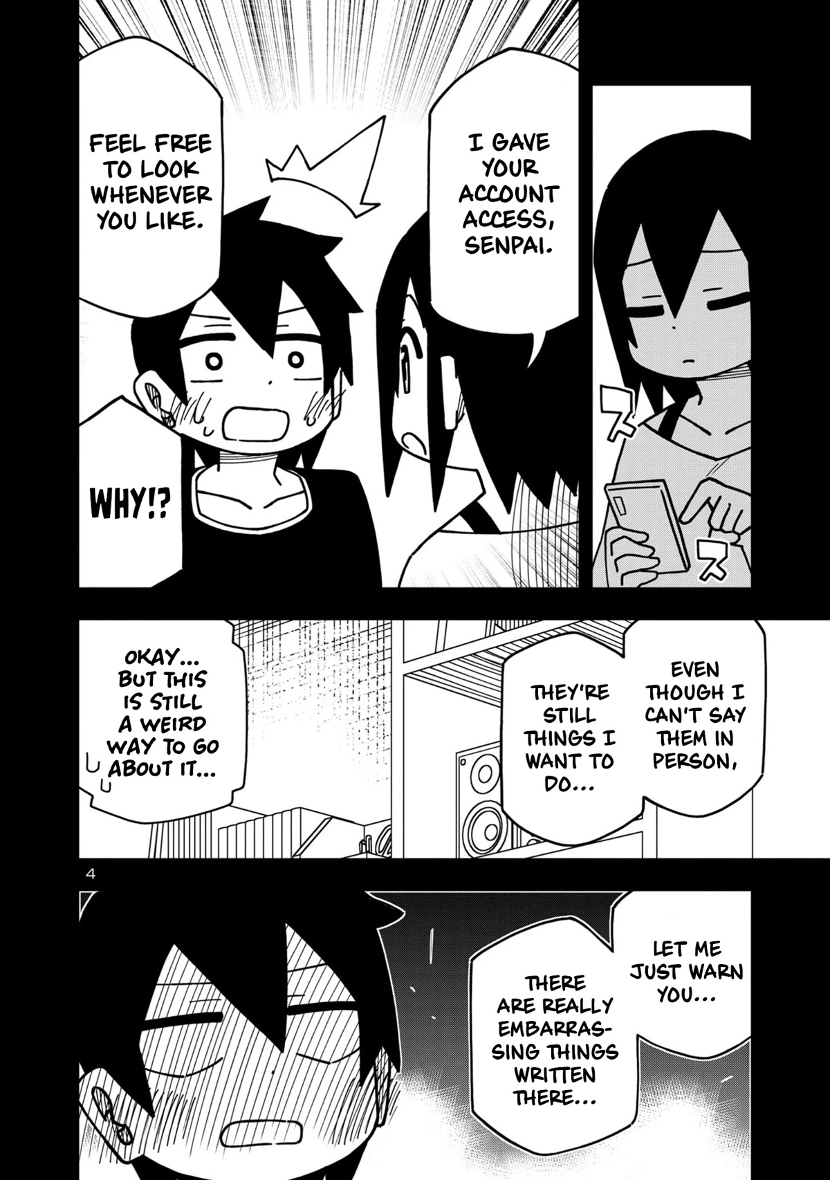 Kawaii Kouhai ni Iwasaretai Chapter 99 page 4 - Chapter 99: I want to hint at it on my private account.