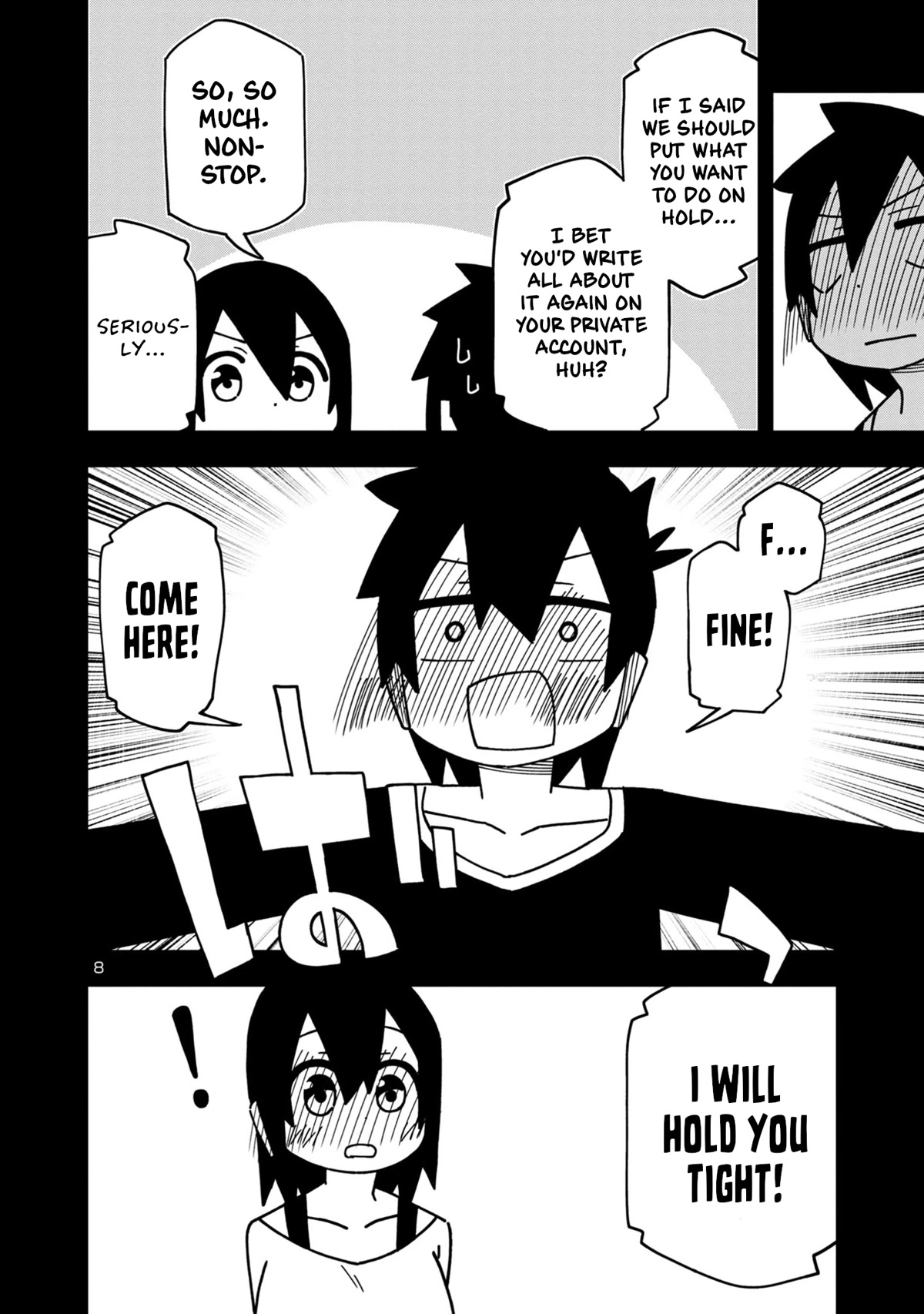 Kawaii Kouhai ni Iwasaretai Chapter 99 page 8 - Chapter 99: I want to hint at it on my private account.
