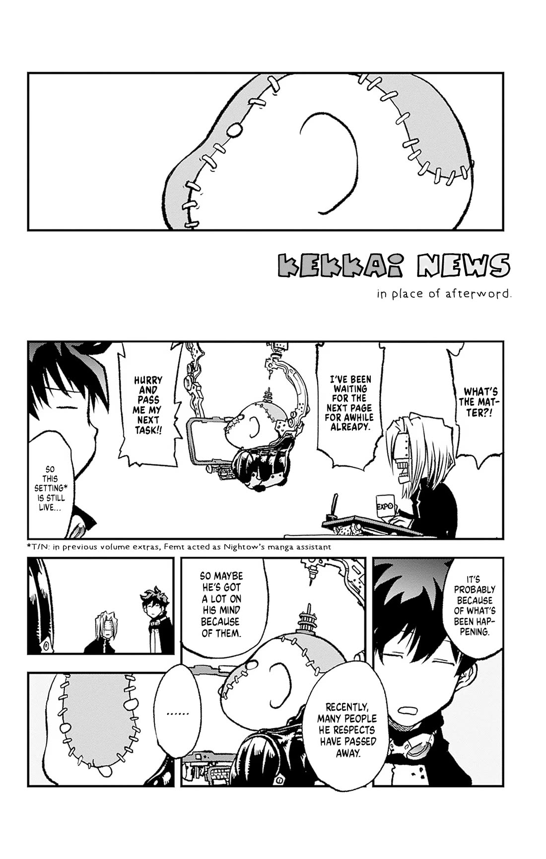 Kekkai Sensen Beat 3 Peat Chapter 6.5 page 1 - Chapter 6.5: Volume 2 Extra