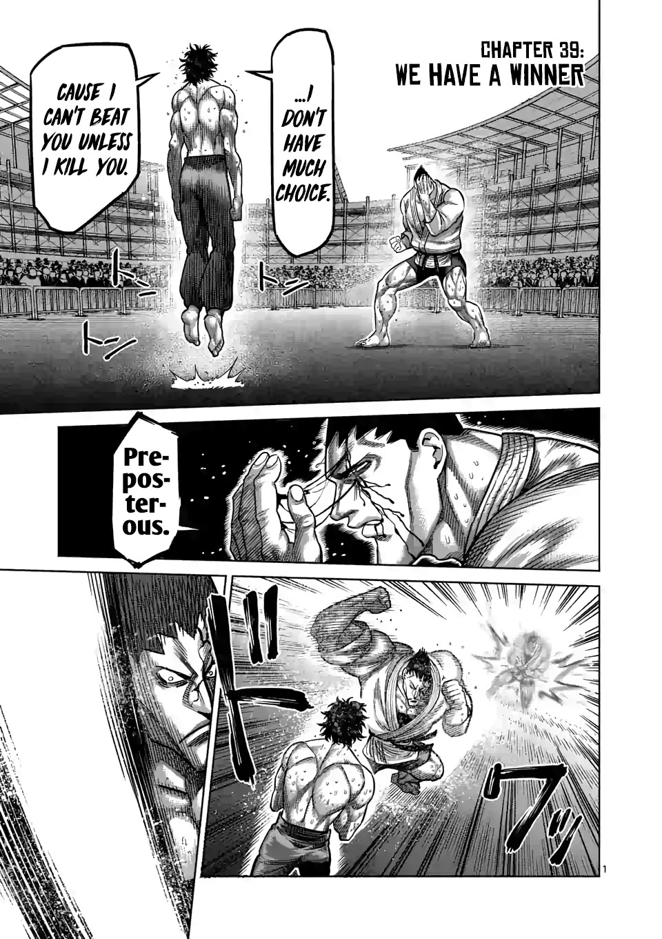 Kengan Omega Chapter 39 page 1 - Chapter 39: We Have a Winner