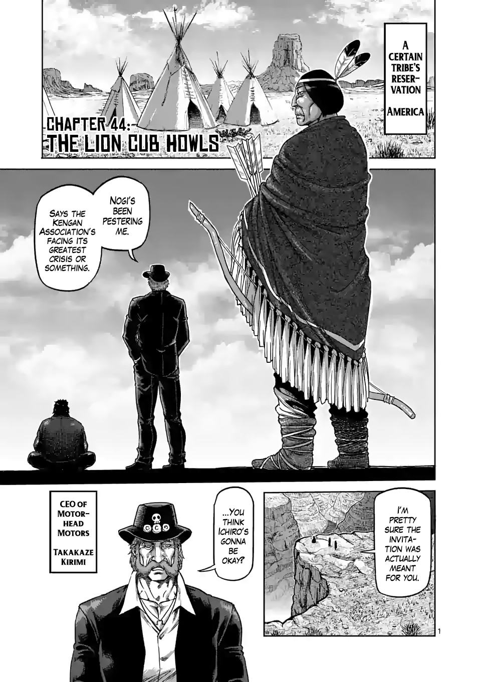 Kengan Omega Chapter 44 page 1 - Chapter 44: The Lion Cub Howls
