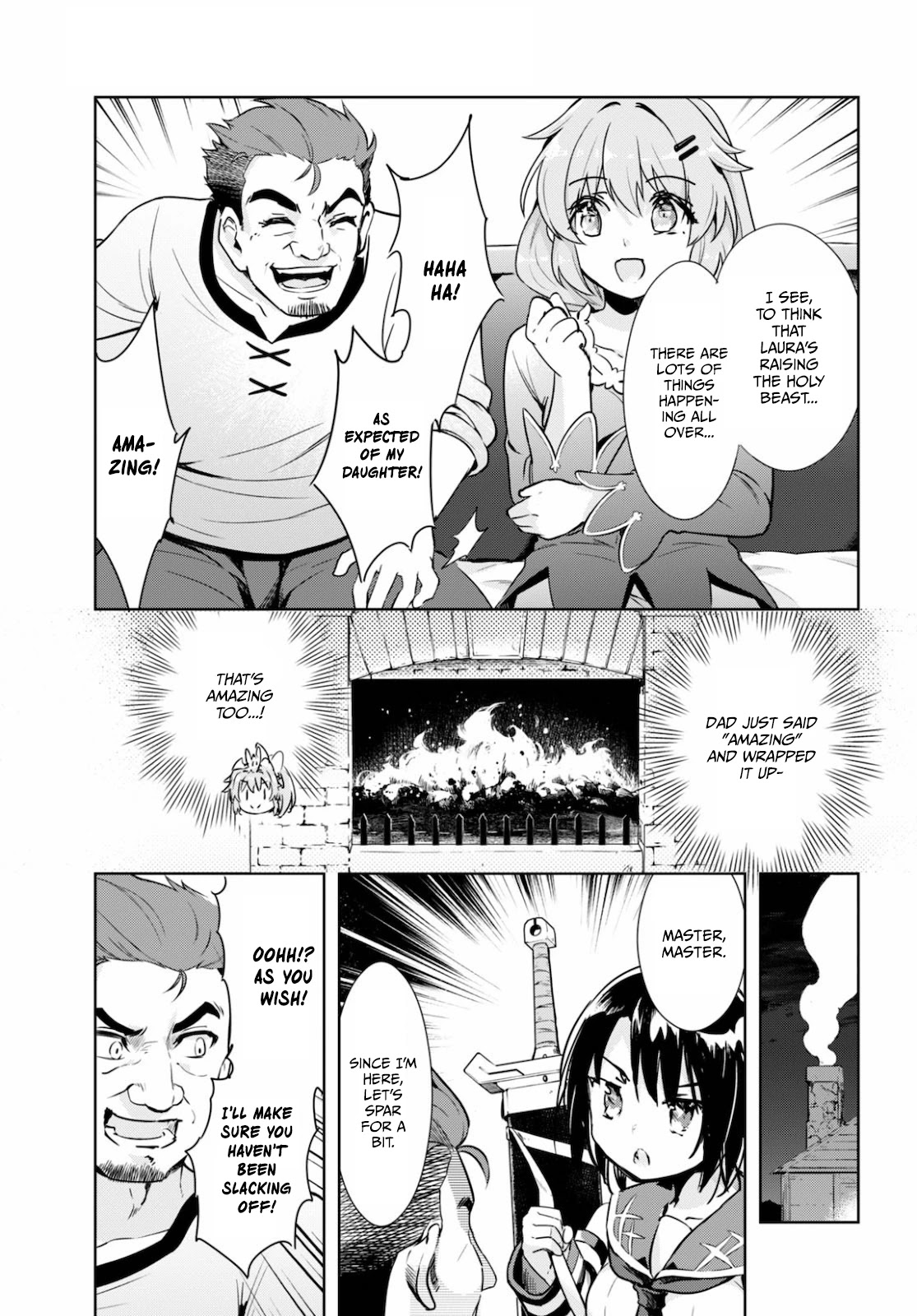 Kenshi o Mezashite Nyūgaku Shitanoni Mahō Tekisei 9999 Nandesukedo!? Chapter 38 page 21 - Chapter 38: An Unexpected Homecoming