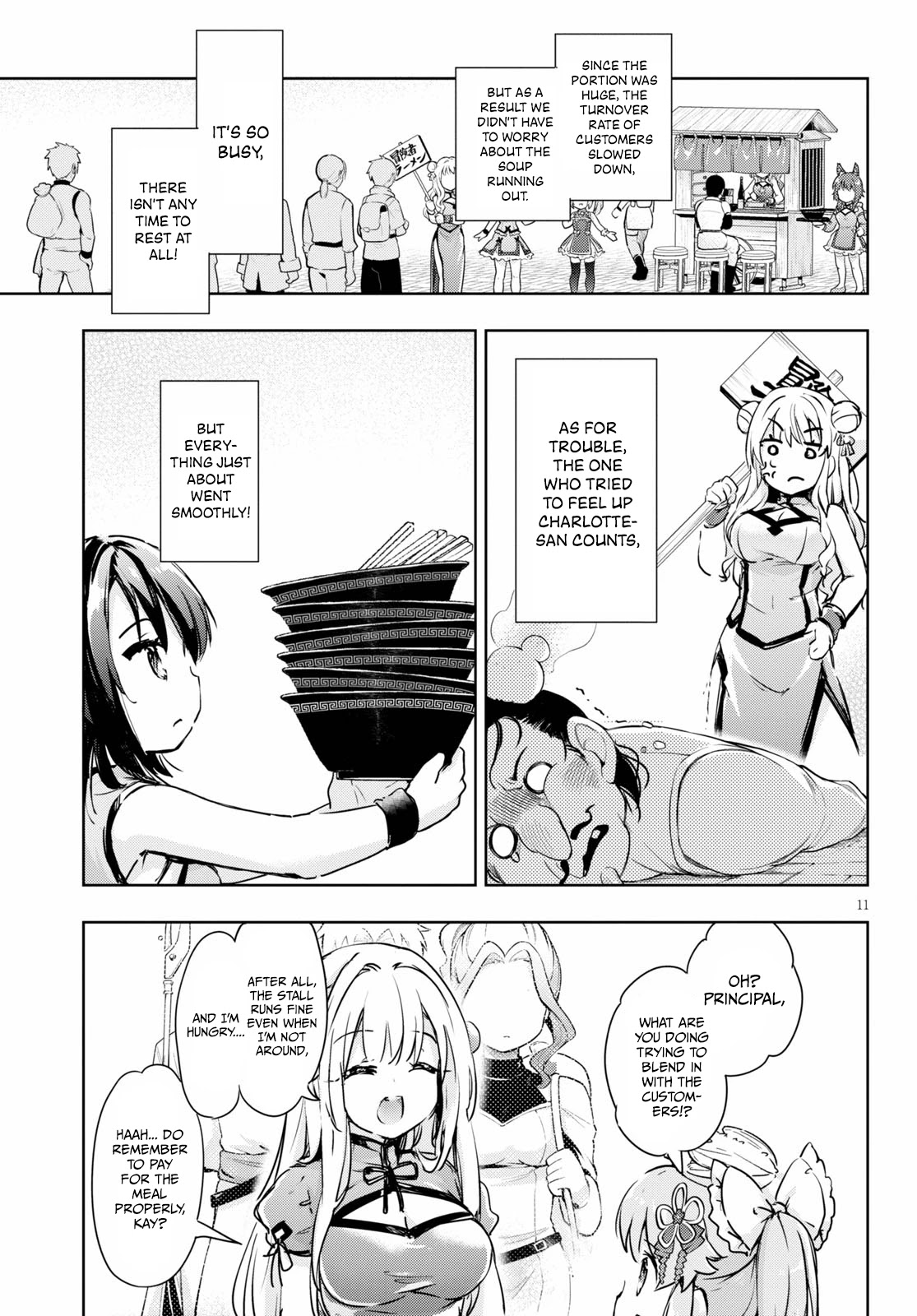 Kenshi o Mezashite Nyūgaku Shitanoni Mahō Tekisei 9999 Nandesukedo!? Chapter 42 page 11 - Chapter 42: A Strong Opponent!? A Rival Shop Appears!