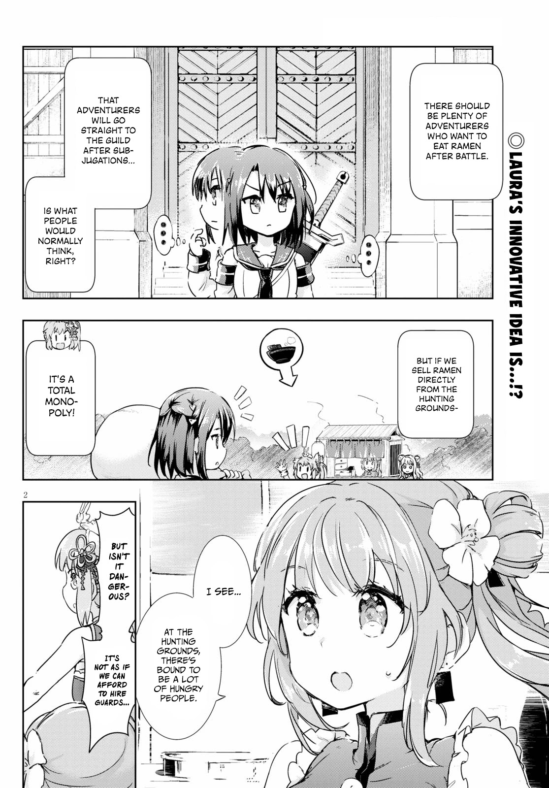 Kenshi o Mezashite Nyūgaku Shitanoni Mahō Tekisei 9999 Nandesukedo!? Chapter 43 page 2 - Chapter 43: Charge! Mobile Ramen Selling Operation!