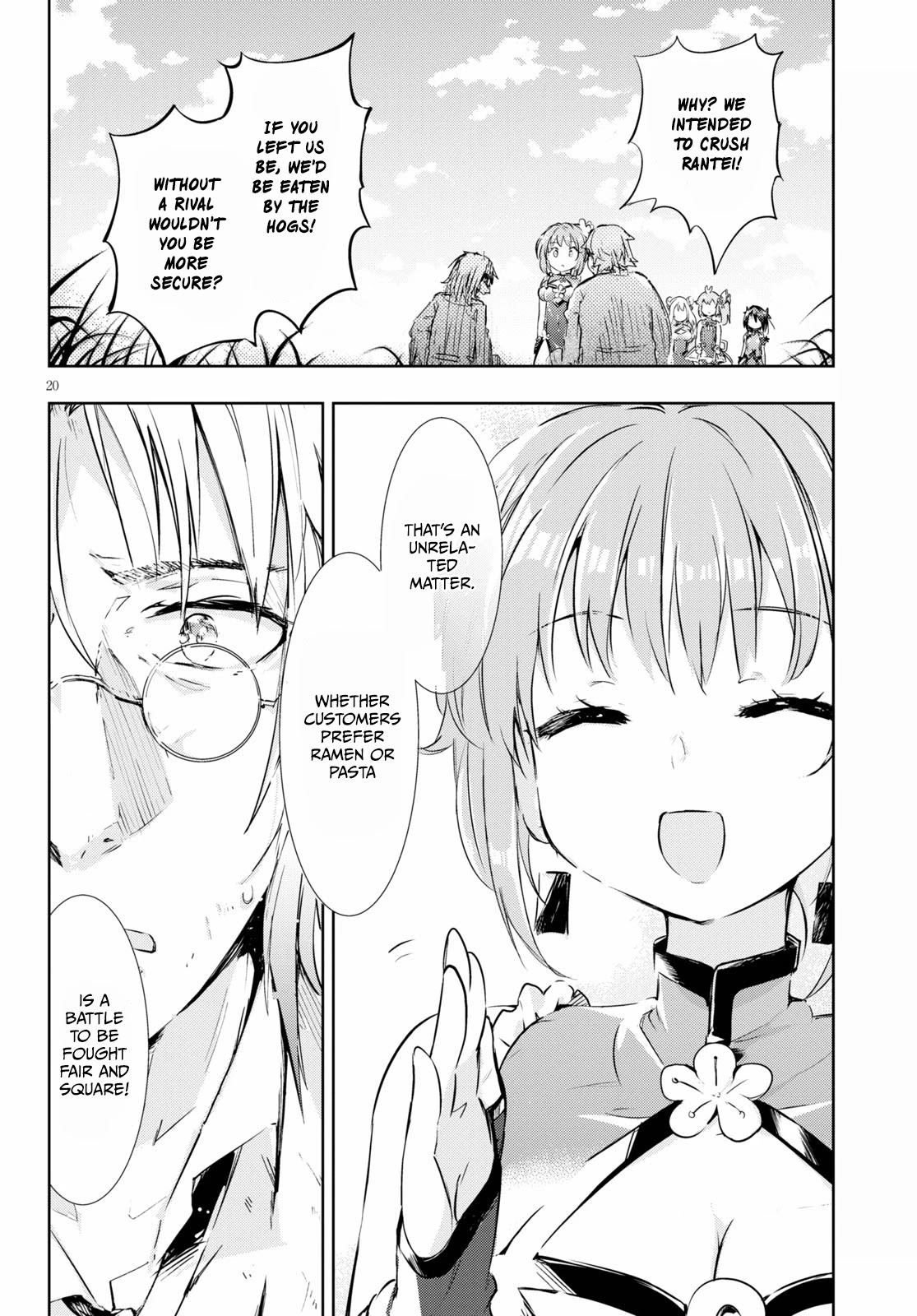 Kenshi o Mezashite Nyūgaku Shitanoni Mahō Tekisei 9999 Nandesukedo!? Chapter 44 page 20 - Chapter 44: Ramen under the clear blue sky!