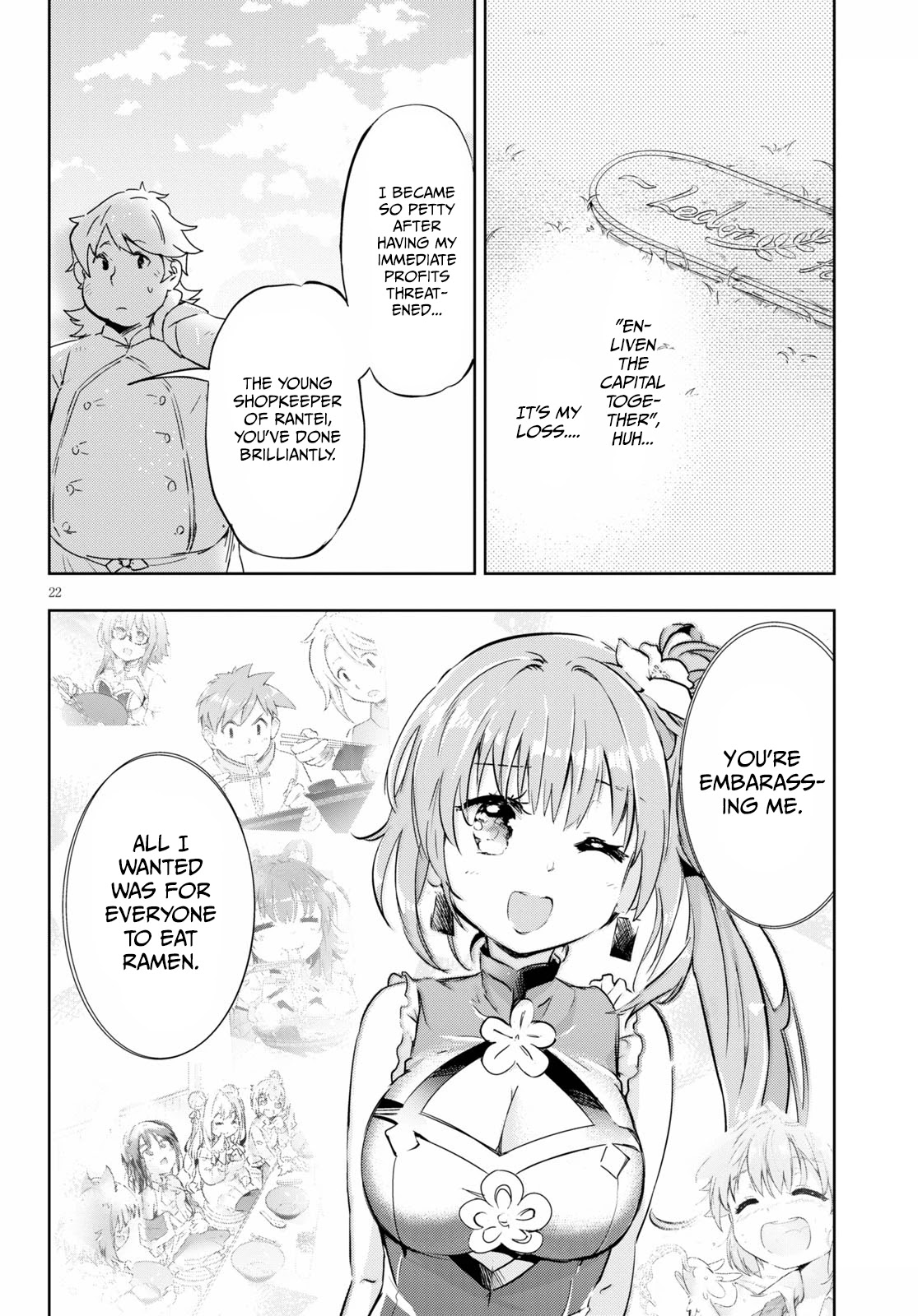 Kenshi o Mezashite Nyūgaku Shitanoni Mahō Tekisei 9999 Nandesukedo!? Chapter 44 page 22 - Chapter 44: Ramen under the clear blue sky!