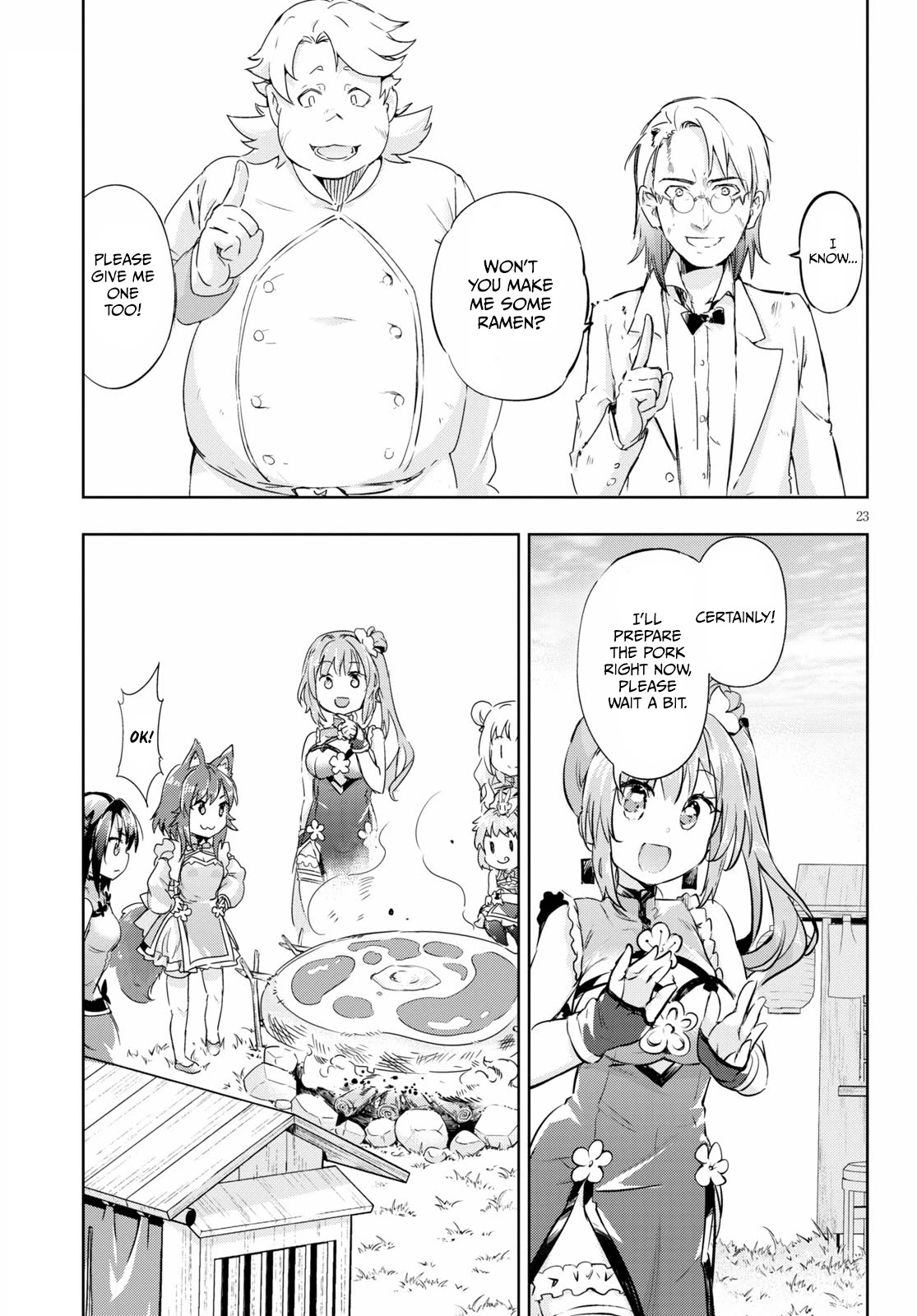 Kenshi o Mezashite Nyūgaku Shitanoni Mahō Tekisei 9999 Nandesukedo!? Chapter 44 page 23 - Chapter 44: Ramen under the clear blue sky!