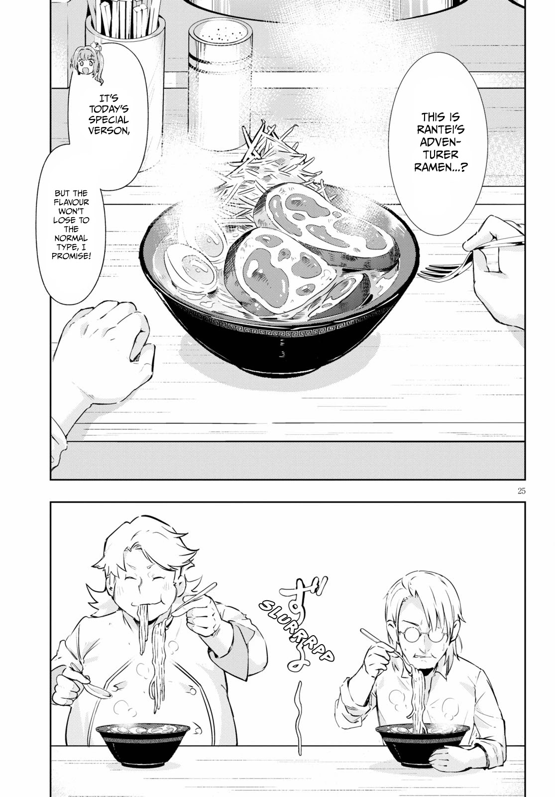 Kenshi o Mezashite Nyūgaku Shitanoni Mahō Tekisei 9999 Nandesukedo!? Chapter 44 page 25 - Chapter 44: Ramen under the clear blue sky!