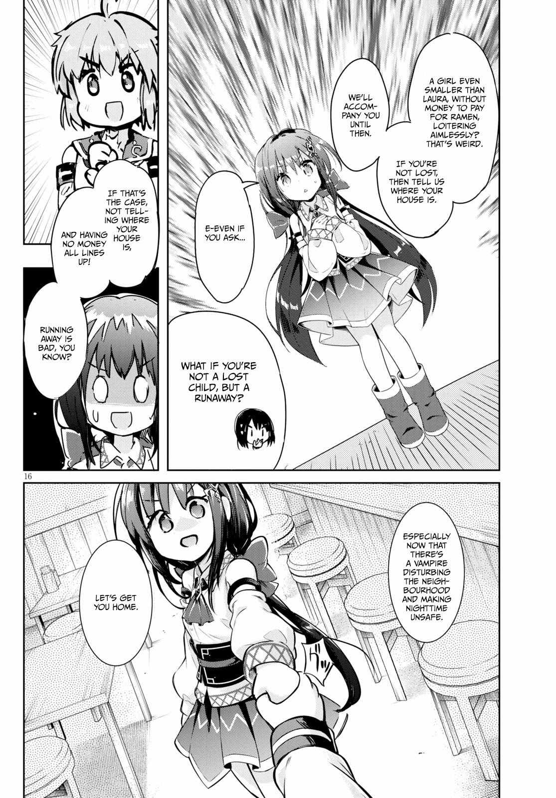 Kenshi o Mezashite Nyūgaku Shitanoni Mahō Tekisei 9999 Nandesukedo!? Chapter 46 page 16 - Chapter 46: A runaway, or...? The girl with blood-red eyes!
