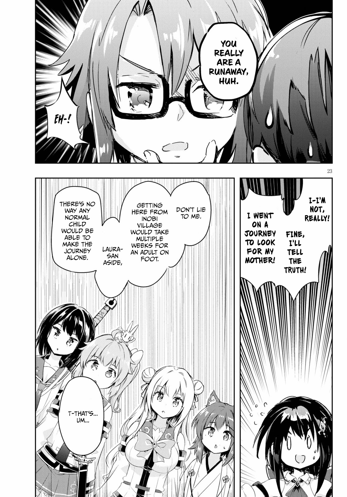 Kenshi o Mezashite Nyūgaku Shitanoni Mahō Tekisei 9999 Nandesukedo!? Chapter 46 page 23 - Chapter 46: A runaway, or...? The girl with blood-red eyes!