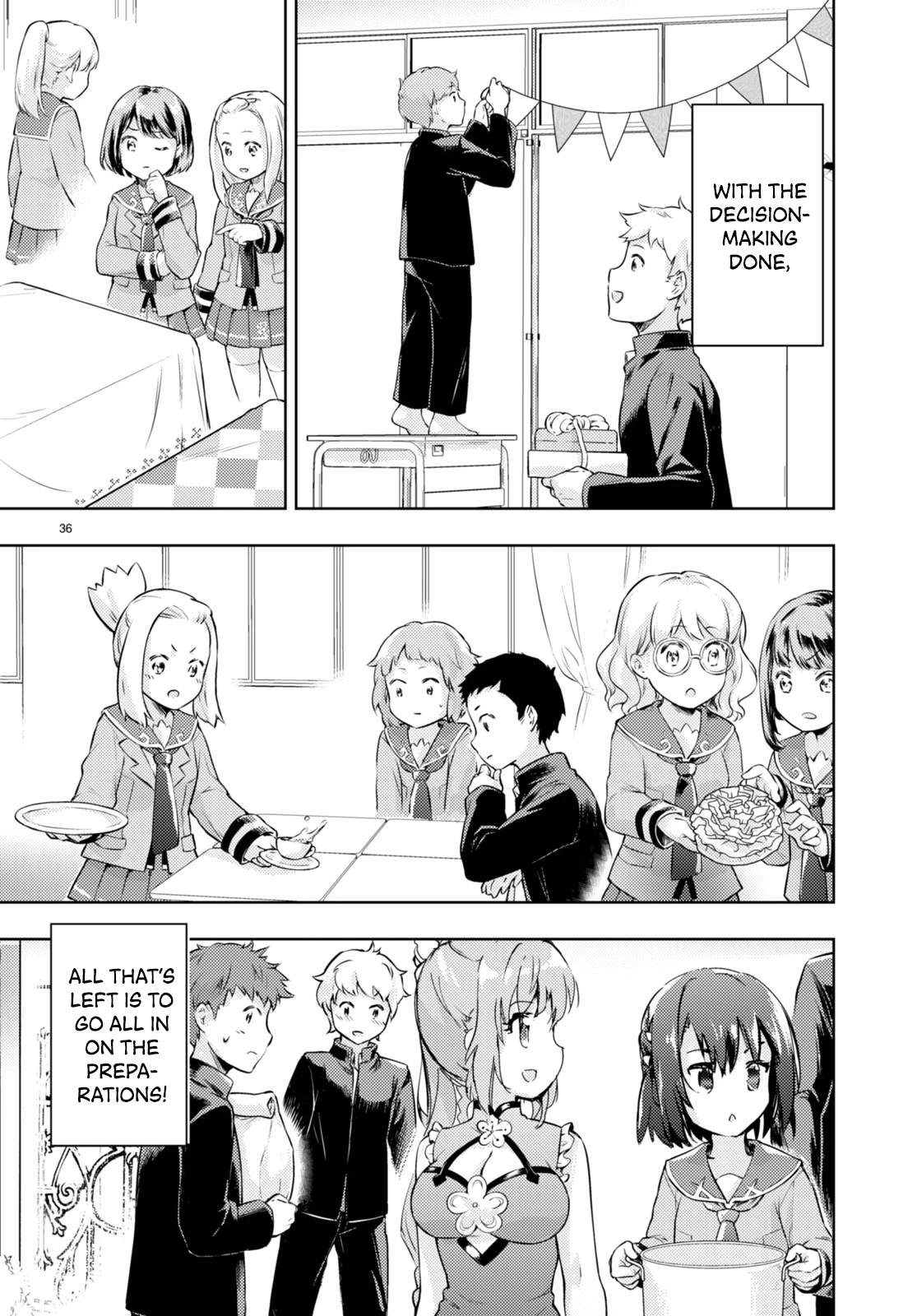 Kenshi o Mezashite Nyūgaku Shitanoni Mahō Tekisei 9999 Nandesukedo!? Chapter 55 page 34 - Chapter 55: Preparations for the Cultural Festival