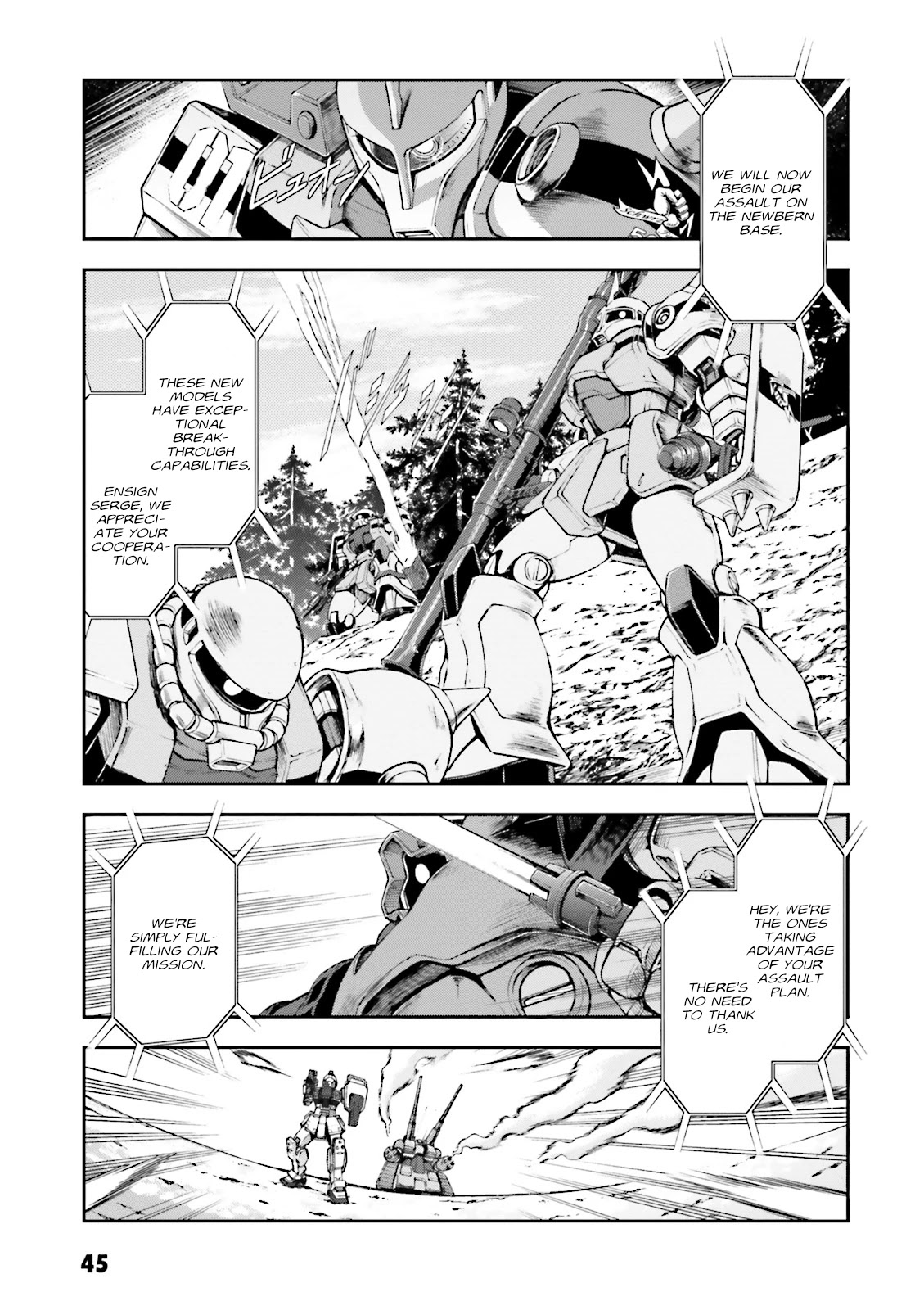 Kidou Sensei Gundam Gaiden - The Blue Destiny (TAICHI You) Chapter 7 page 6 - Chapter 7: Battle Of Newbern Base