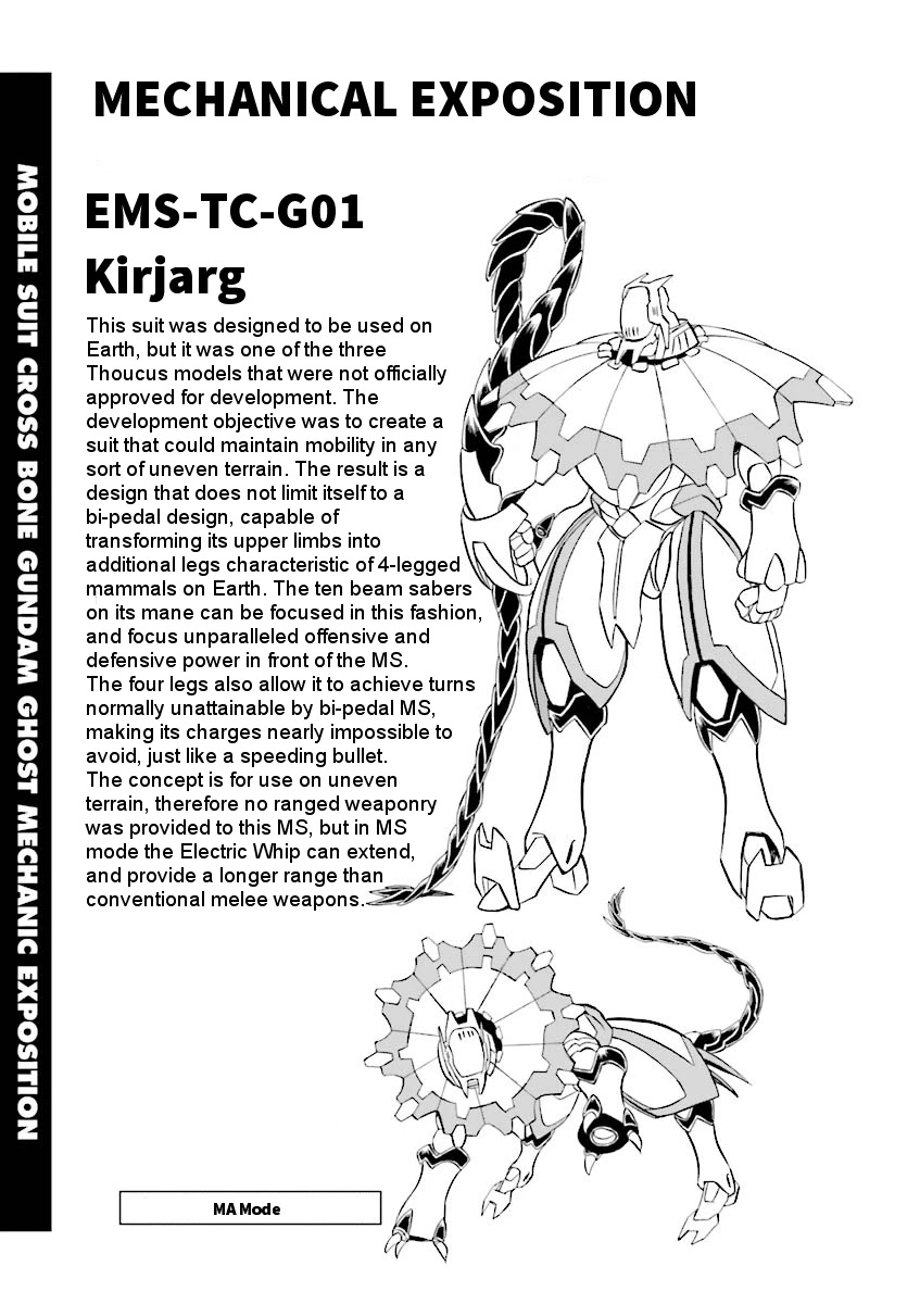 Kidou Senshi Crossbone Gundam Ghost Chapter 23.5 page 1 - Chapter 23.5: Volume 5 Mechanical Notes