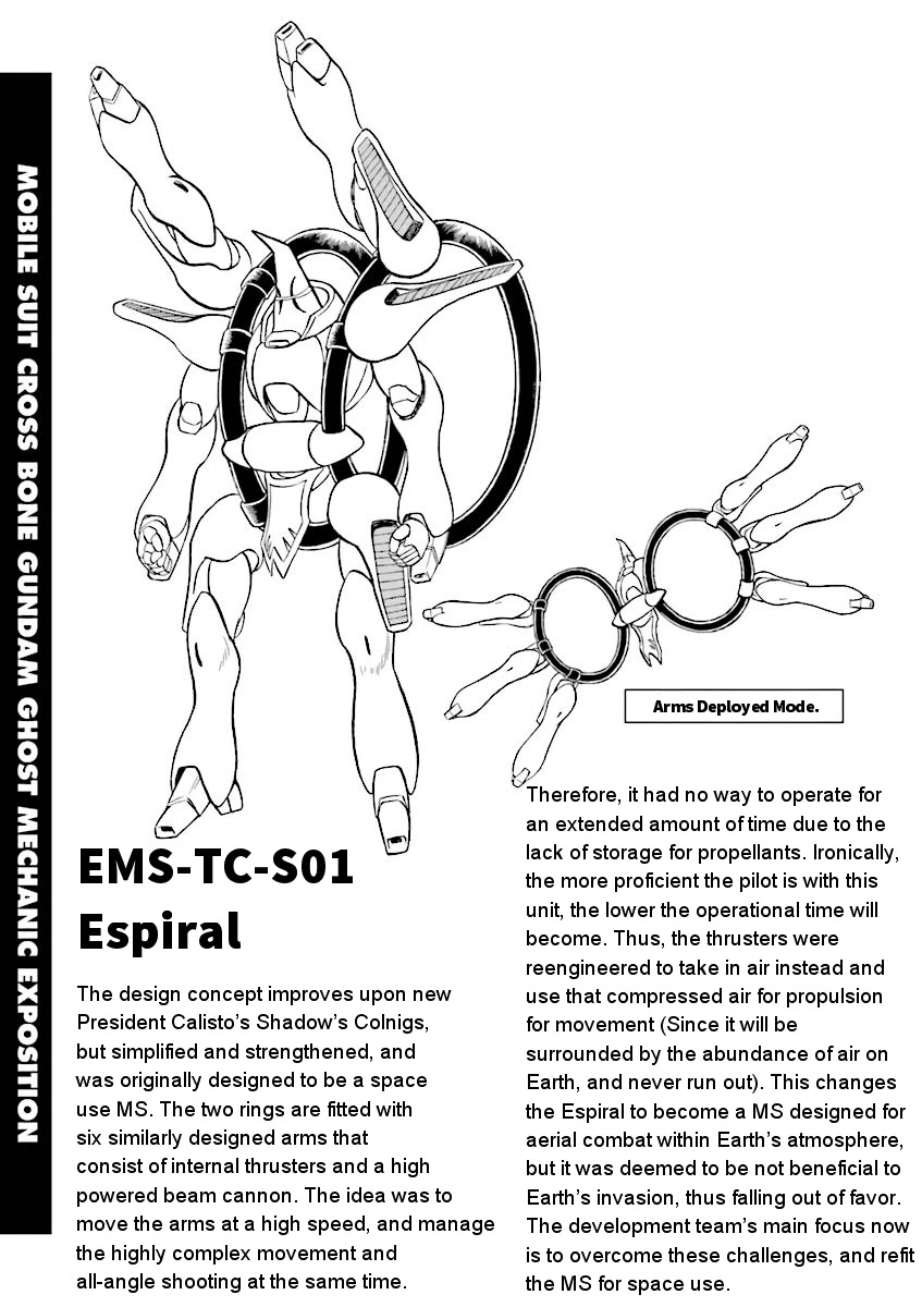 Kidou Senshi Crossbone Gundam Ghost Chapter 23.5 page 3 - Chapter 23.5: Volume 5 Mechanical Notes