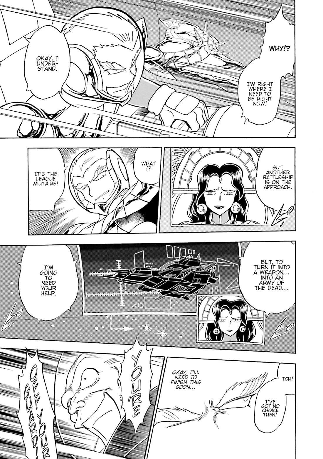 Kidou Senshi Crossbone Gundam Ghost Chapter 43 page 27 - Chapter 43: The Jester VS. The Golden King