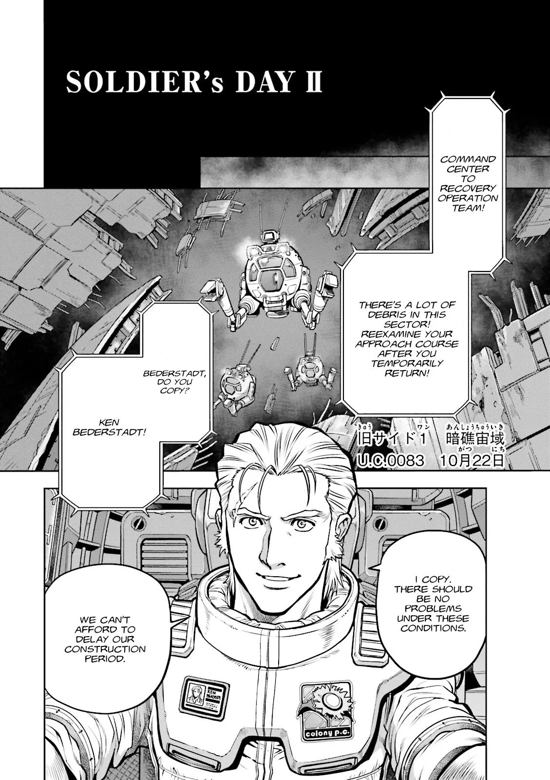 Kidou Senshi Gundam 0083 Rebellion Chapter 17.5 page 1 - Chapter 17.5: SOLDIER's DAY II
