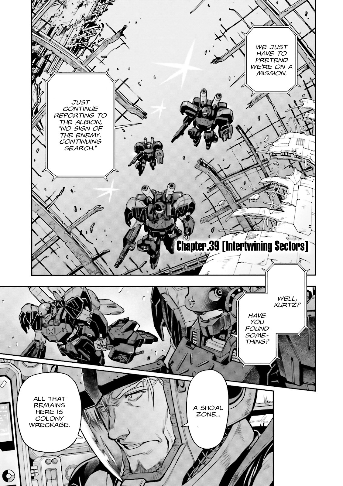 Kidou Senshi Gundam 0083 Rebellion Chapter 39 page 1 - Chapter 39: Intertwining Sectors