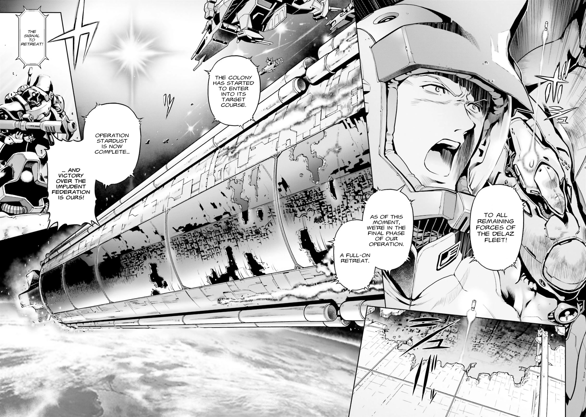 Kidou Senshi Gundam 0083 Rebellion Chapter 77 page 2 - Chapter 77: Full retreat