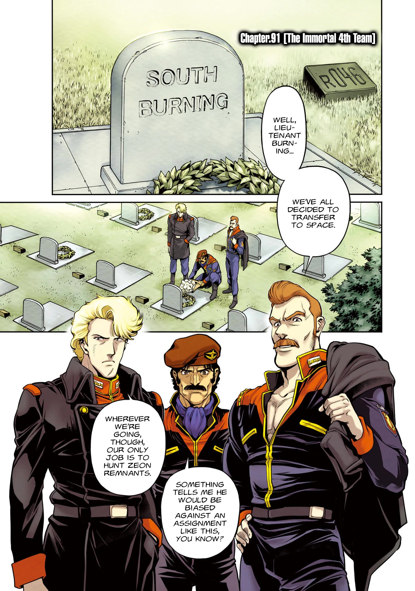 Kidou Senshi Gundam 0083 Rebellion Chapter 91 page 3 - Chapter 91: The Immortal 4th Team
